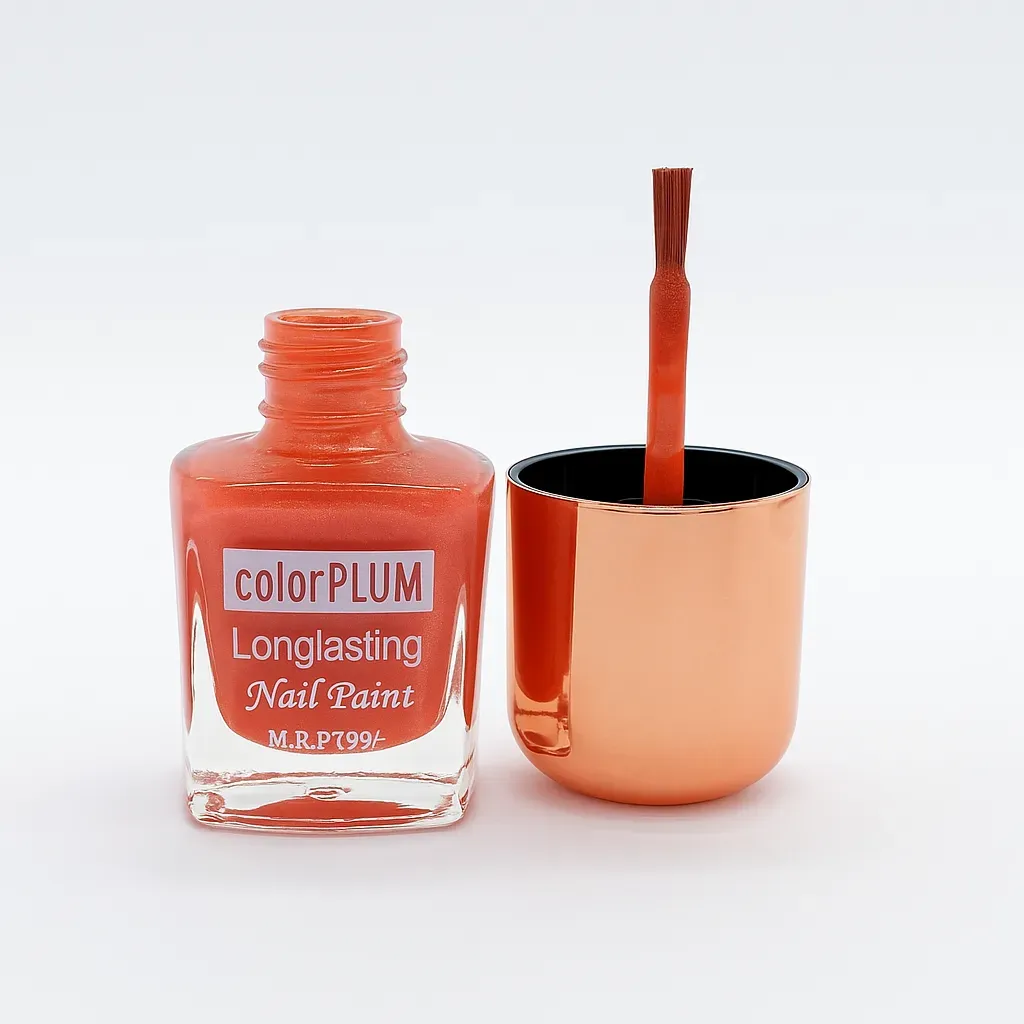 Color Plum Longlasting Nail Paint – Terracotta Rust with Glossy Finish