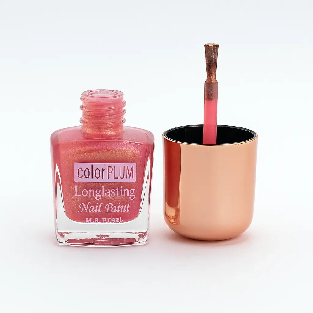 Color Plum Longlasting Nail Paint – Golden Pink Duo-Chrome Shimmer Finish