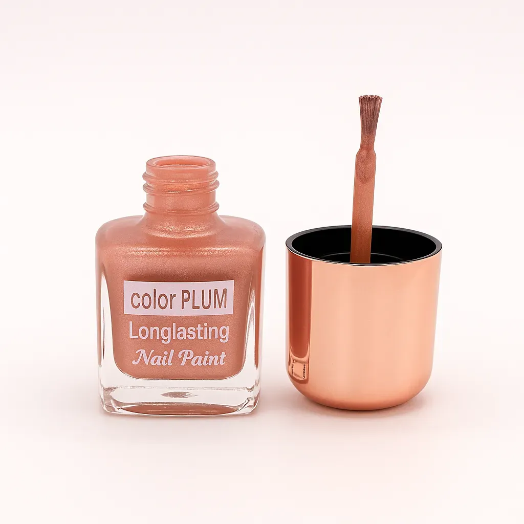 Color Plum Rose Gold Shimmer Longlasting Nail Paint