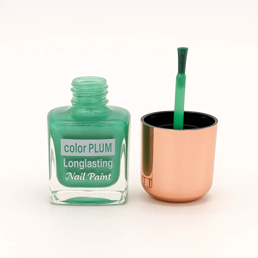Color Plum Emerald Green Shimmer Longlasting Nail Paint