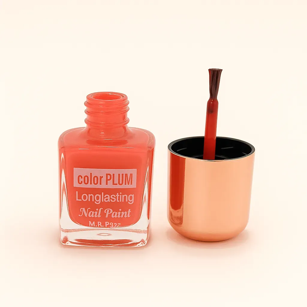 Color Plum Coral Red Longlasting Nail Paint