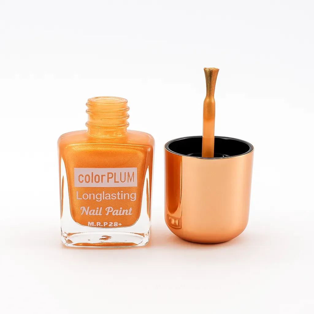 Color Plum Golden Peach Shimmer Longlasting Nail Paint – 9ml