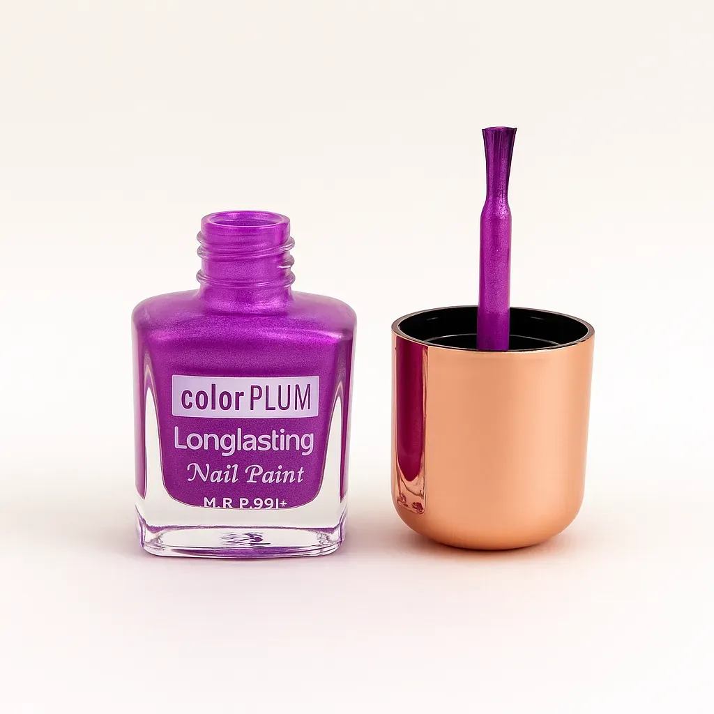 Color Plum Electric Purple Shimmer Longlasting Nail Paint – 9ml