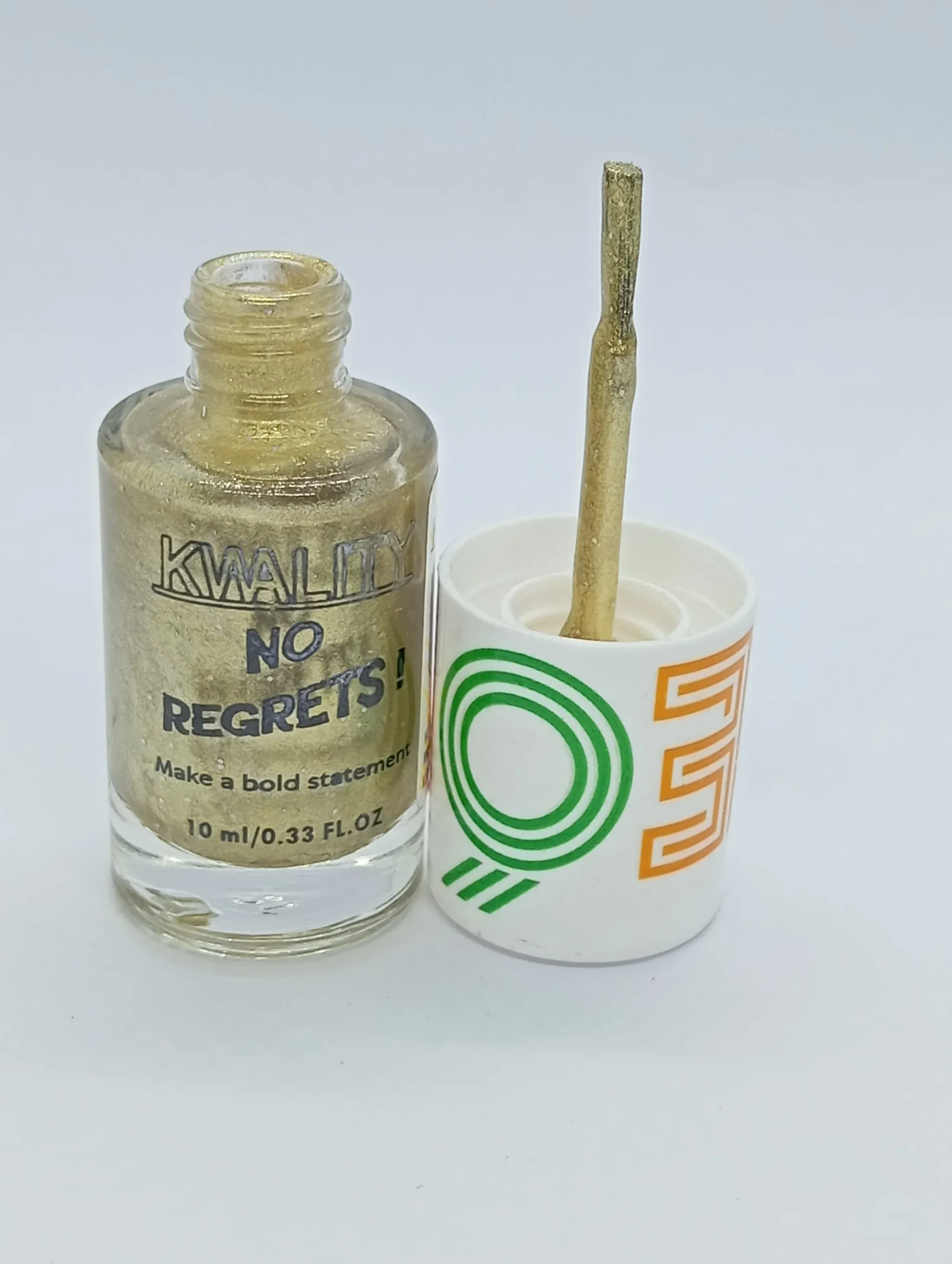  KWALITY No Regrets! Gold Shimmer Nail Polish | Metallic Finish | 10ml