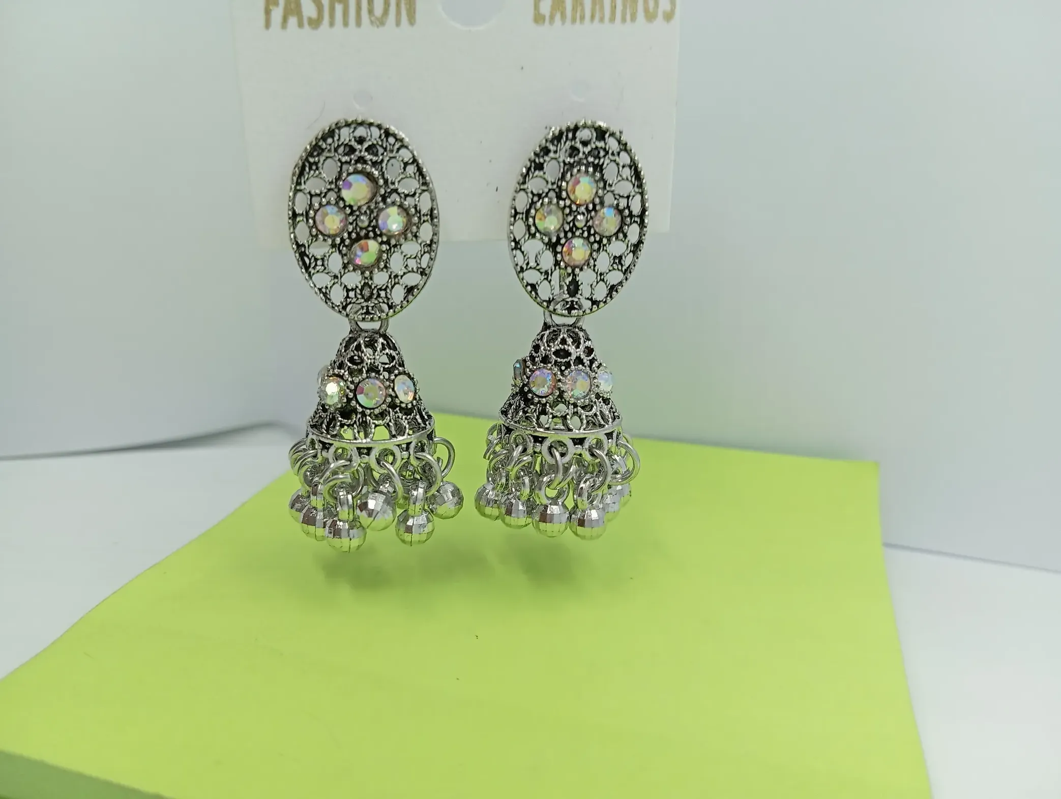 Oxidised Silver Ethnic Jhumka Earrings for Women