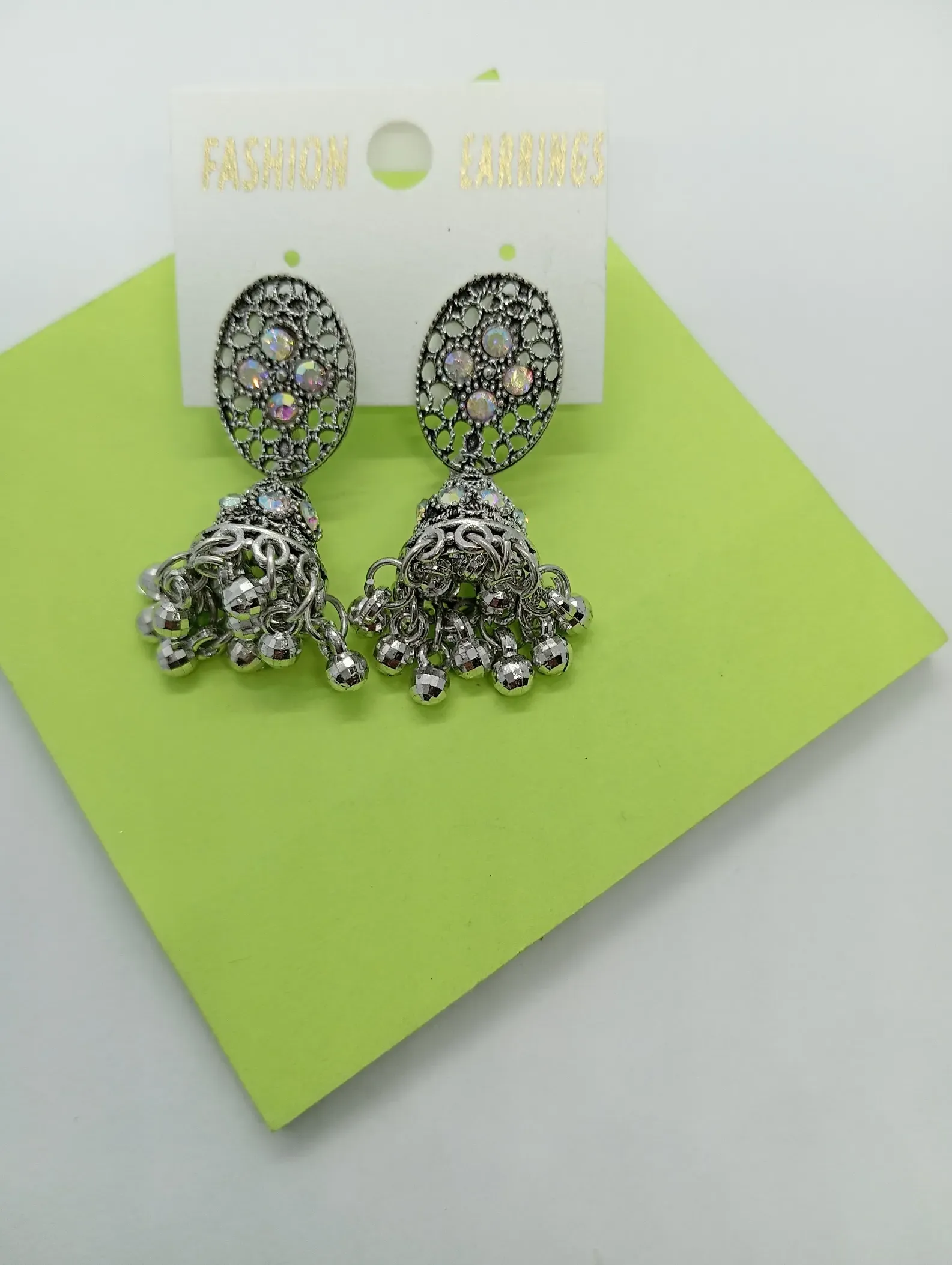 Oxidised Silver Ethnic Jhumka Earrings for Women