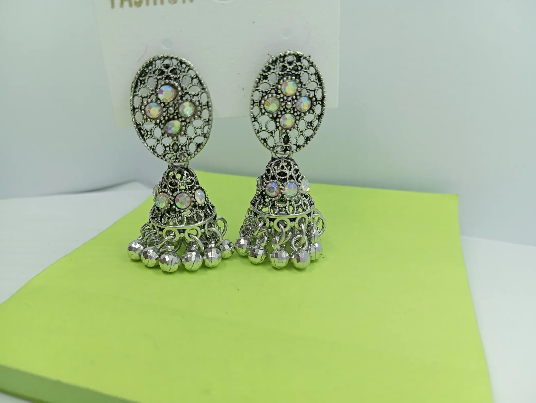 Oxidised Silver Ethnic Jhumka Earrings for Women