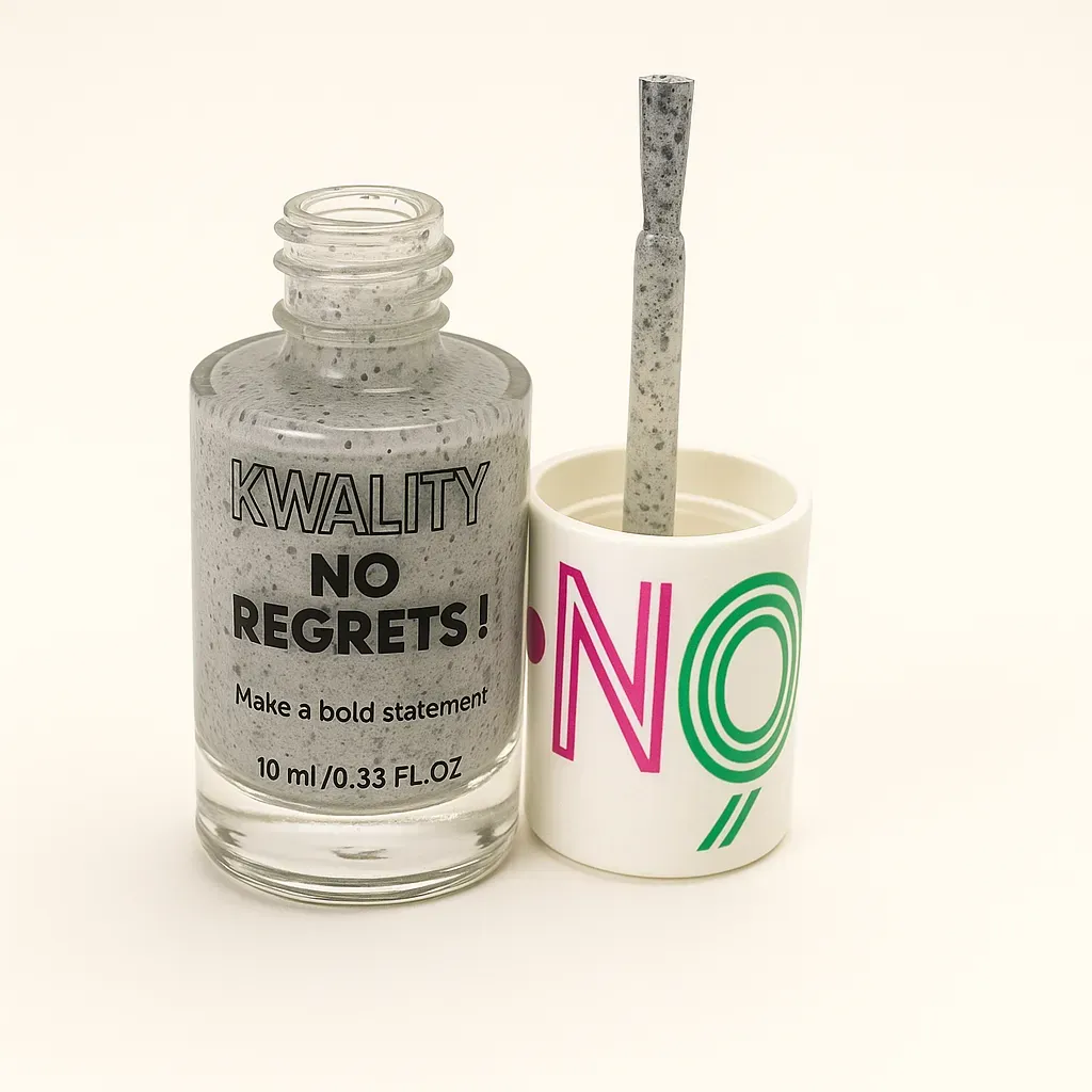 KWALITY No Regrets! Grey Speckled Nail Polish | Unique Textured Finish | 10ml