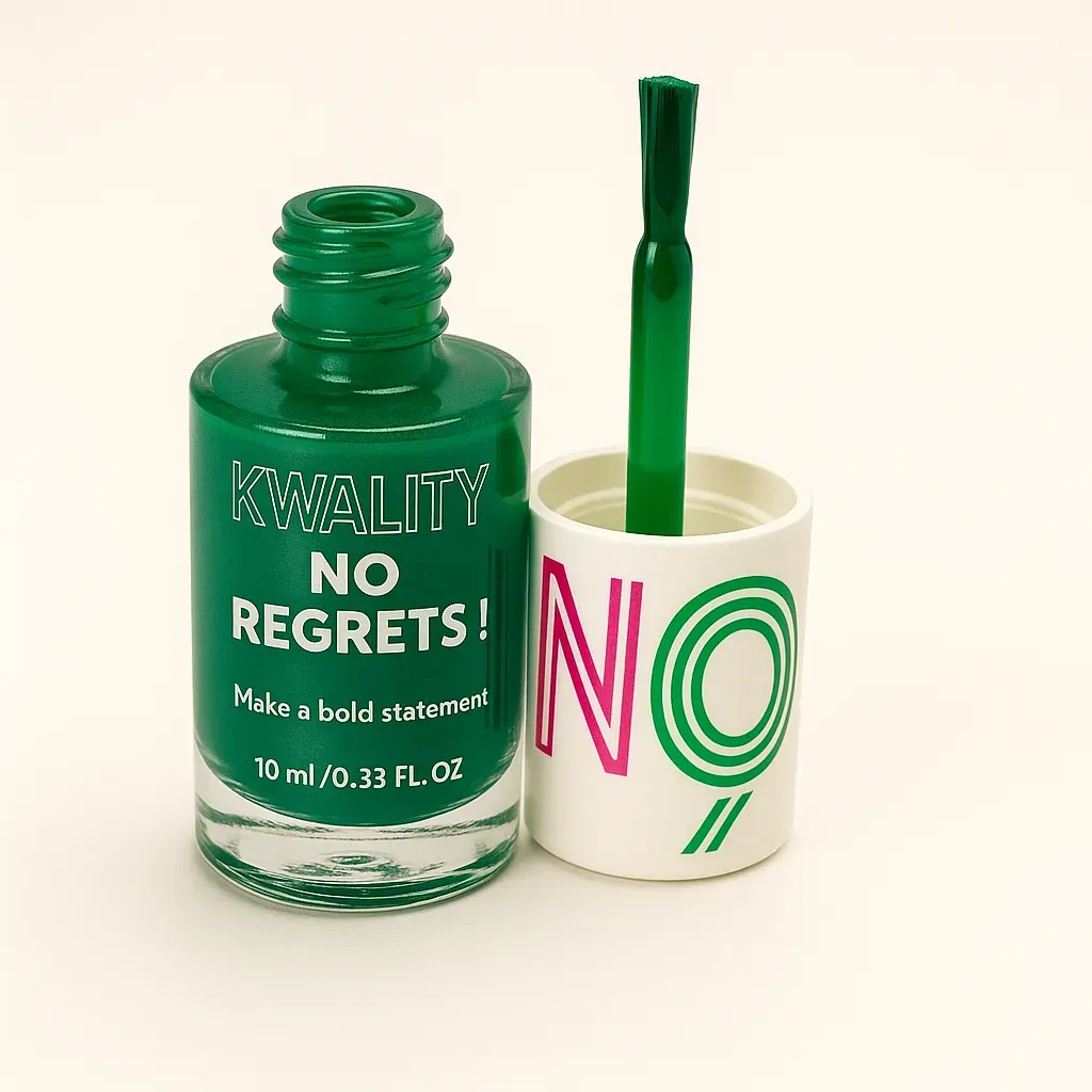 KWALITY No Regrets! Dark Green Nail Polish | Bold Glossy Finish | 10ml