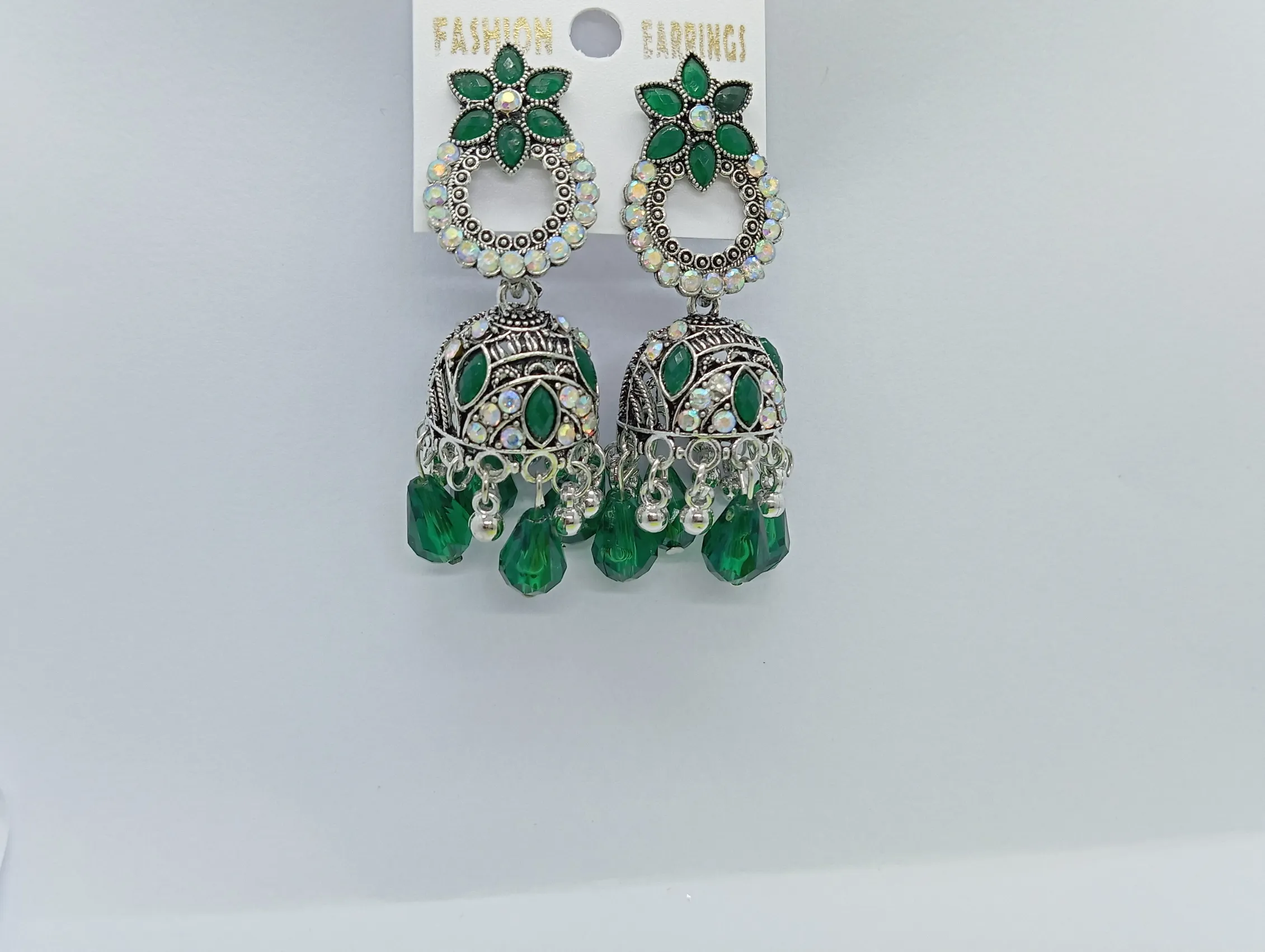 Elegant Green Dangle Earrings