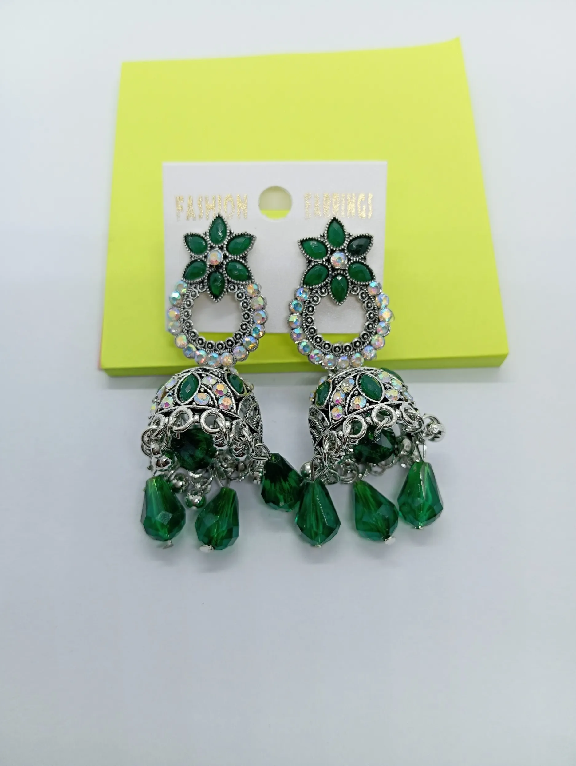 Elegant Green Dangle Earrings