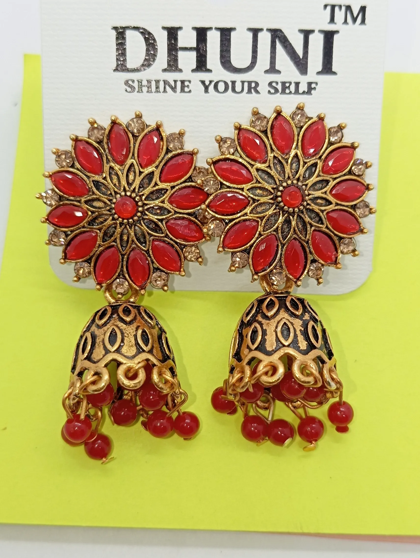Floral Jhumka Earrings