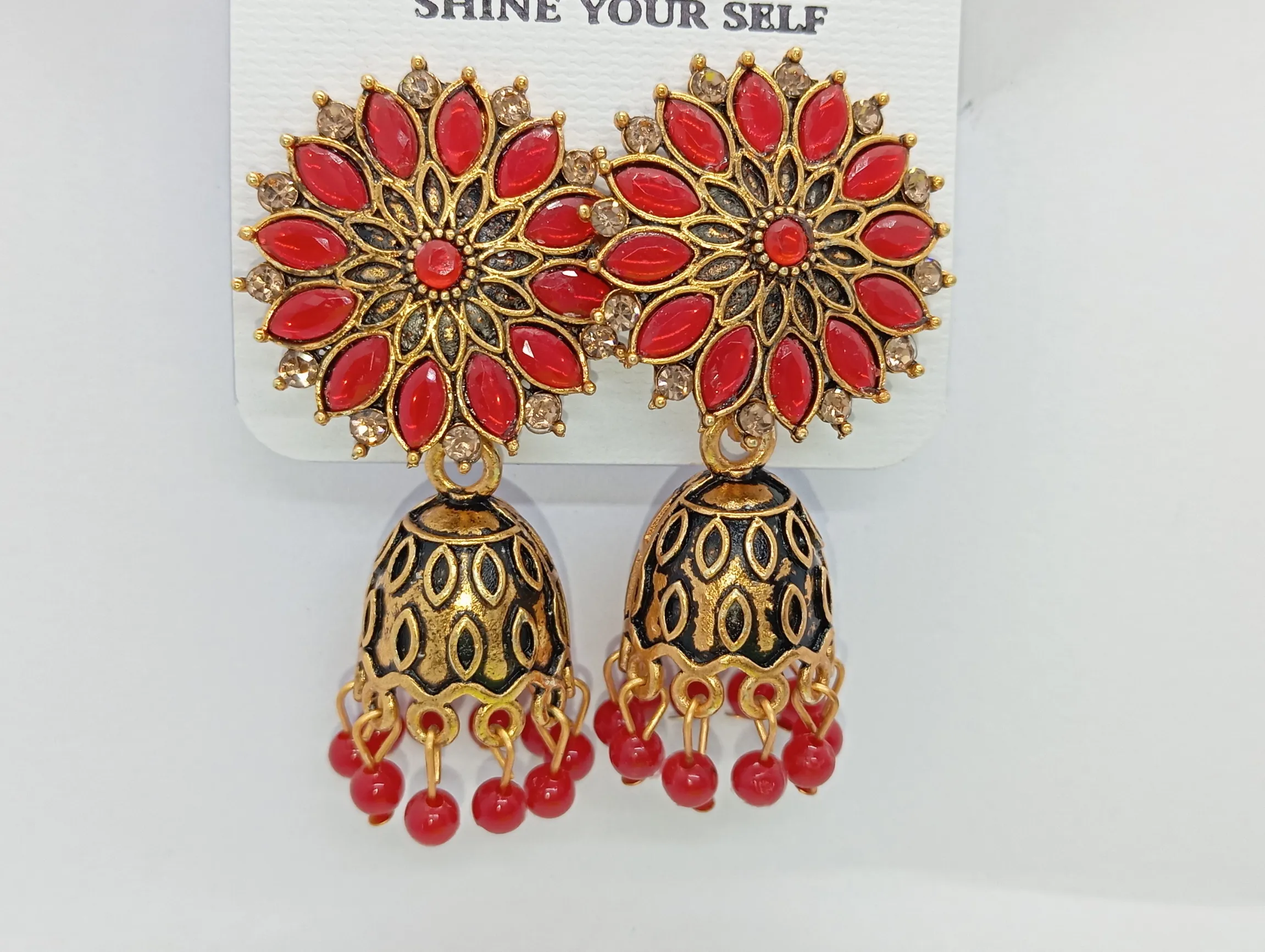Floral Jhumka Earrings