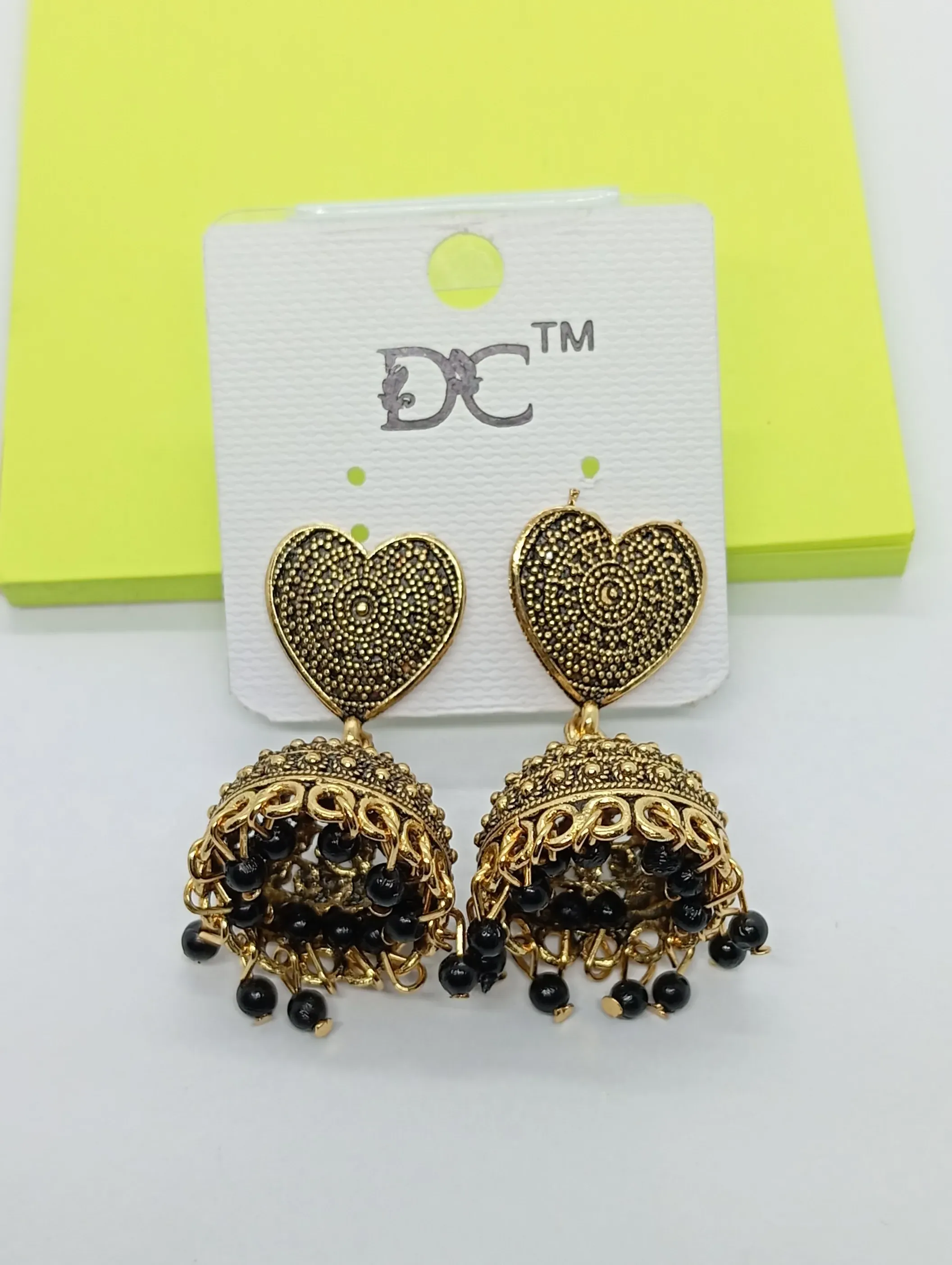 Heart Jhumka Earrings