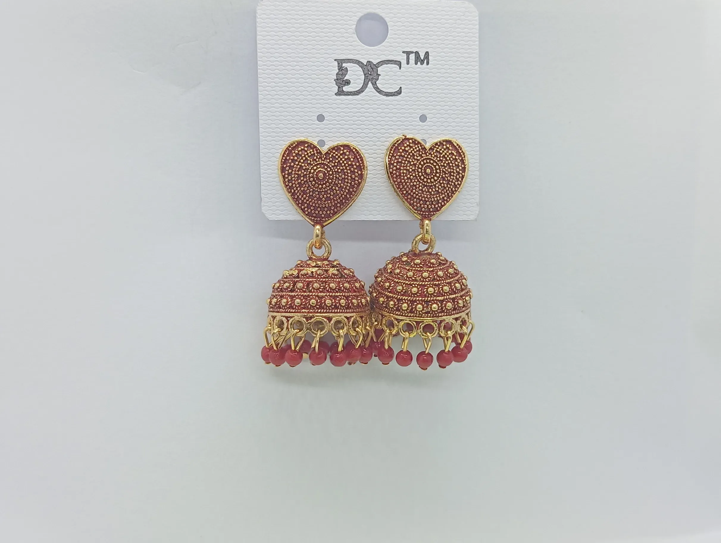 Heart Jhumka Earrings