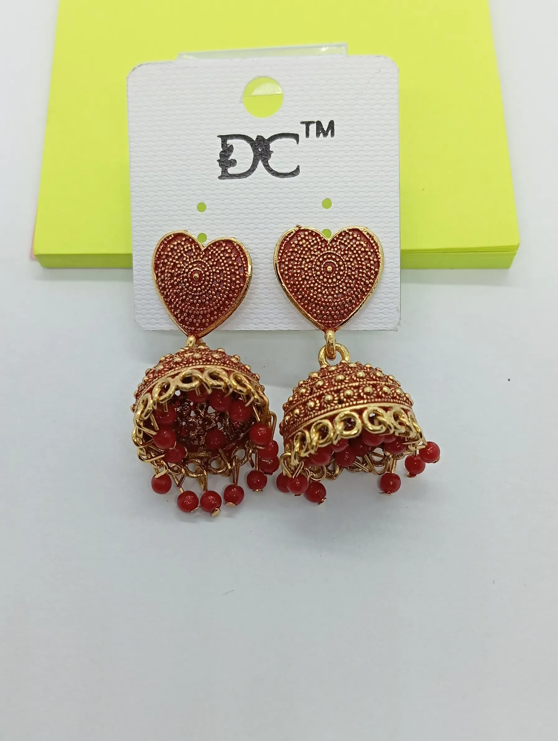 Heart Jhumka Earrings