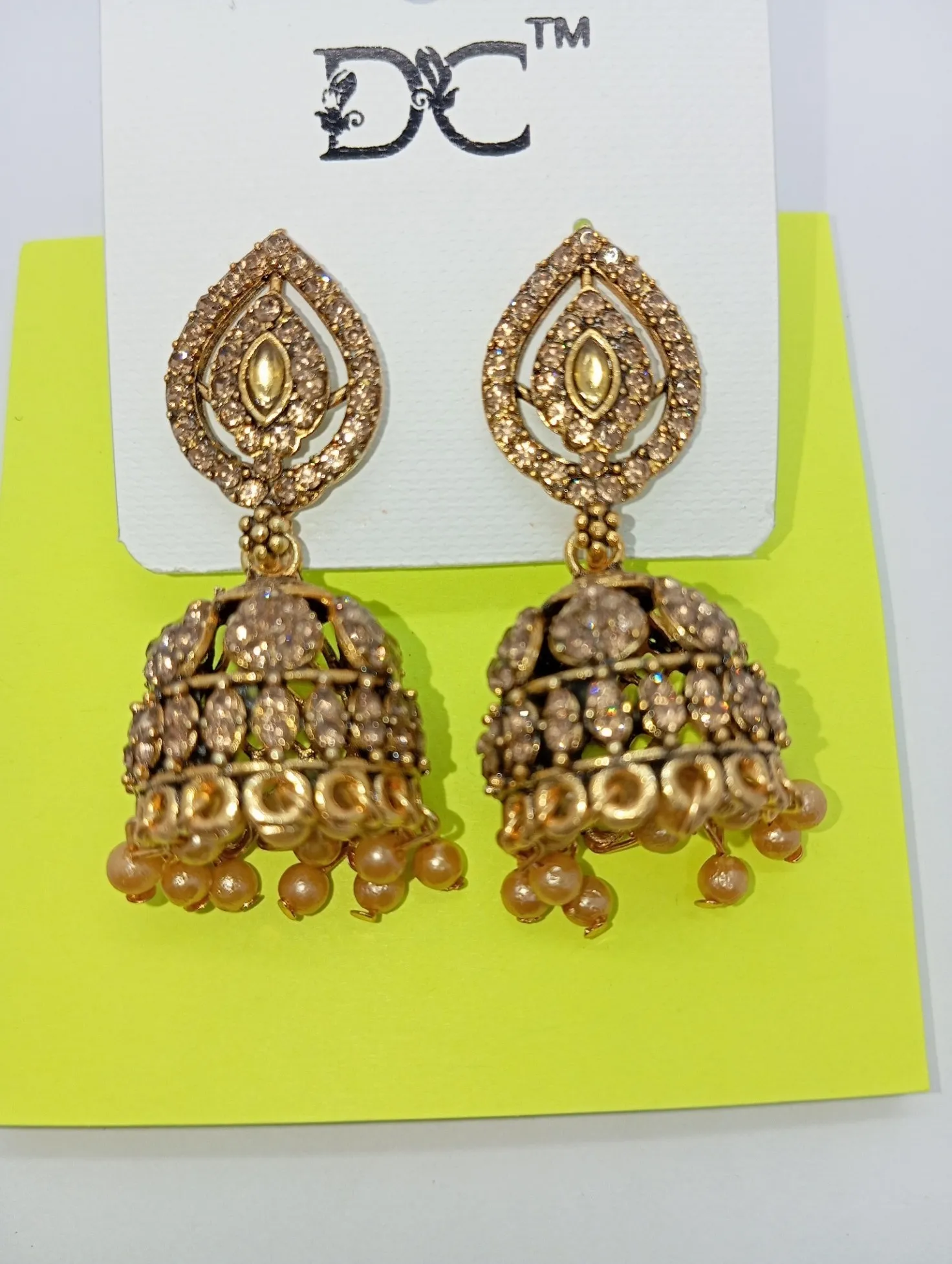Gold Jhumka Earrings