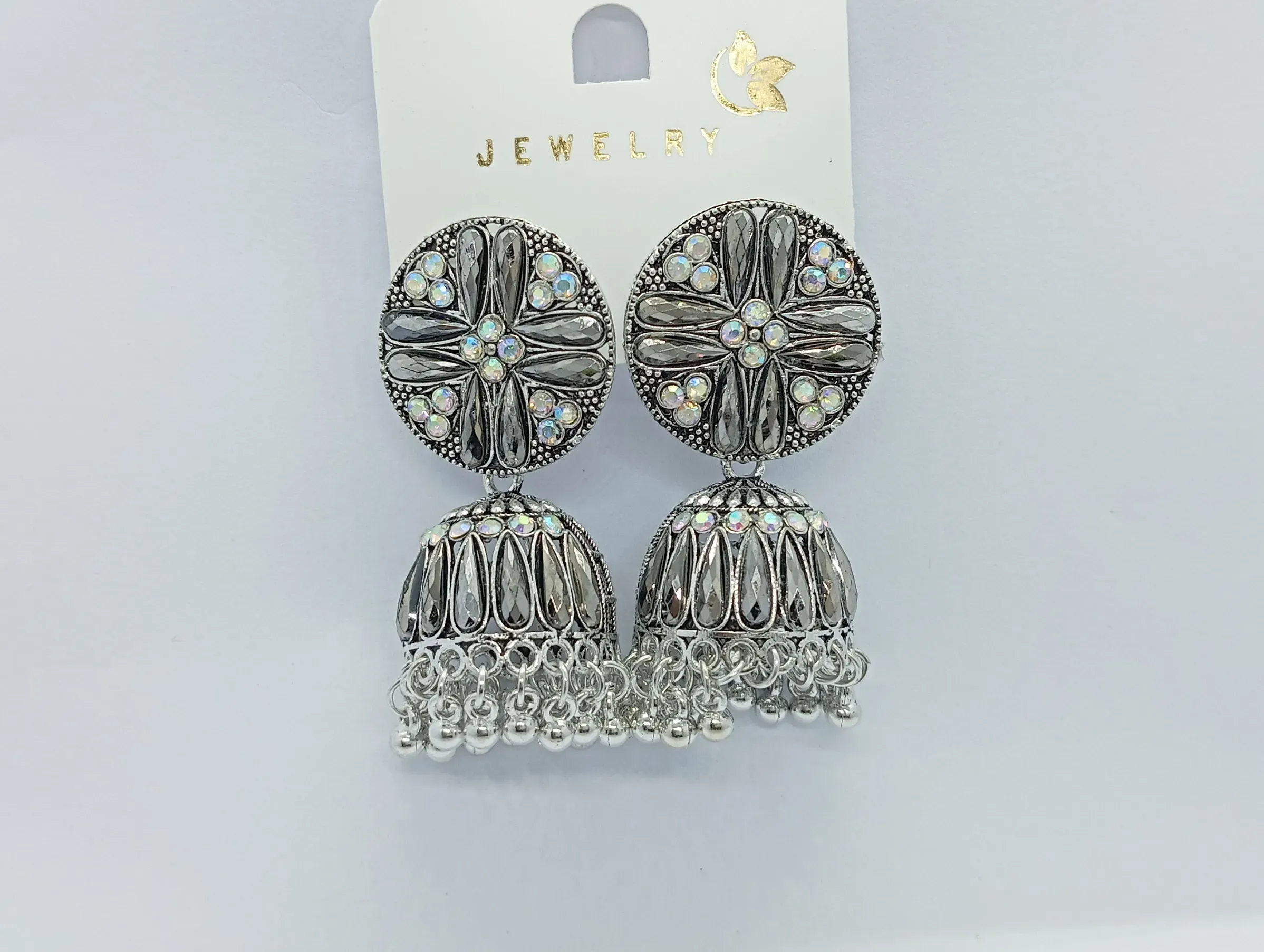 Silver Jhumka Earrings