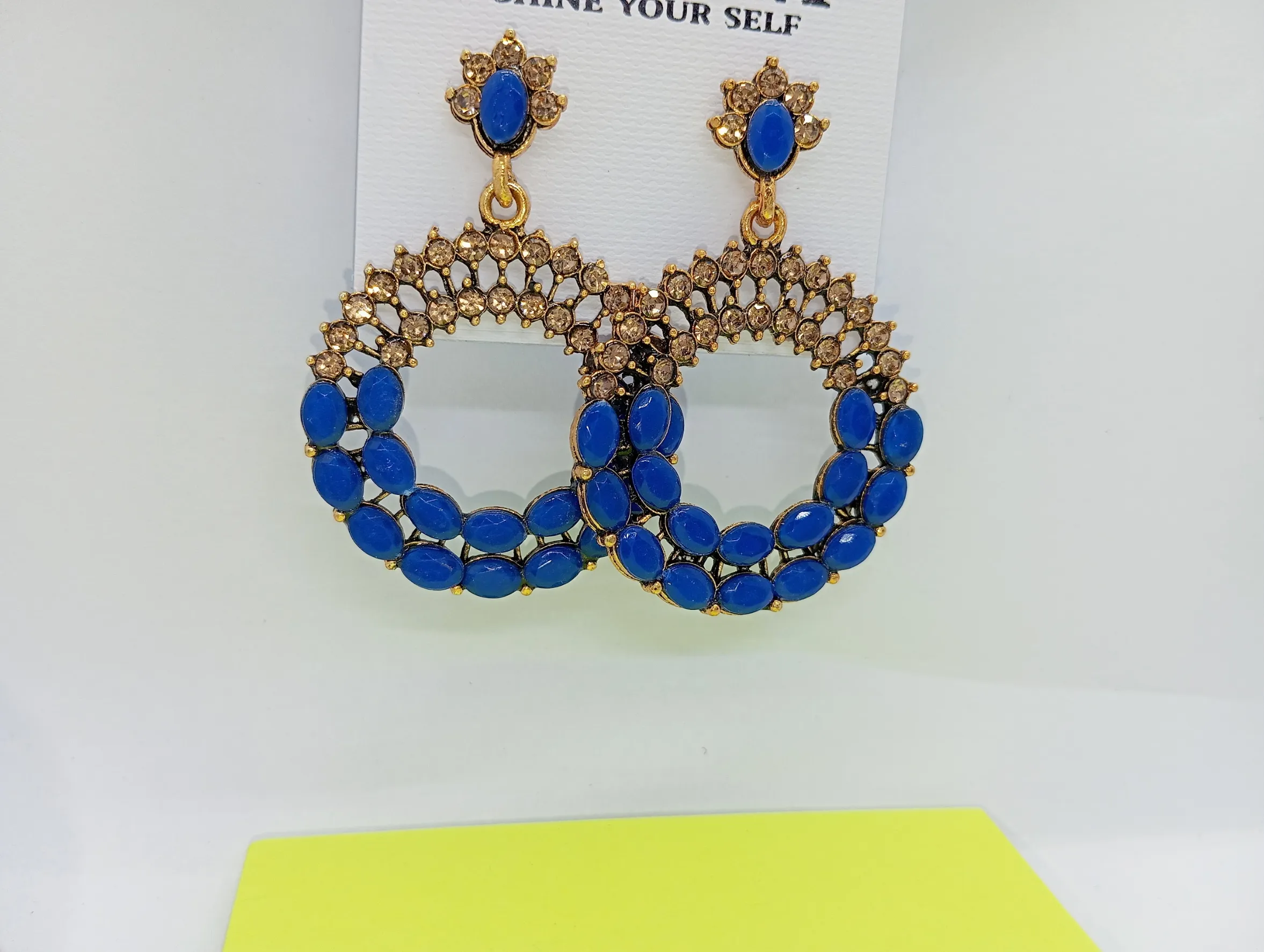 Blue Stone Studded Earrings