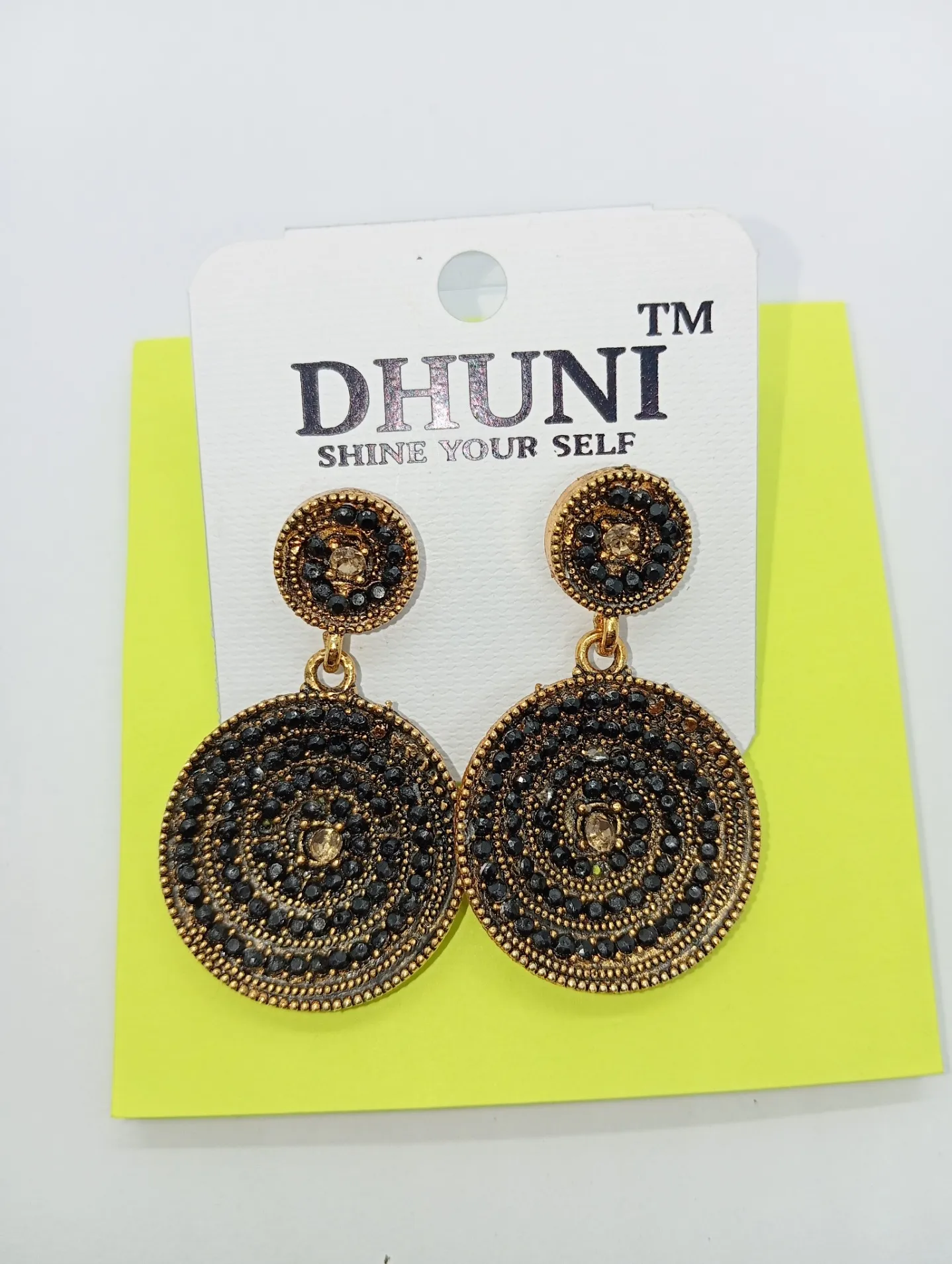 Round Beaded Drop Earrings