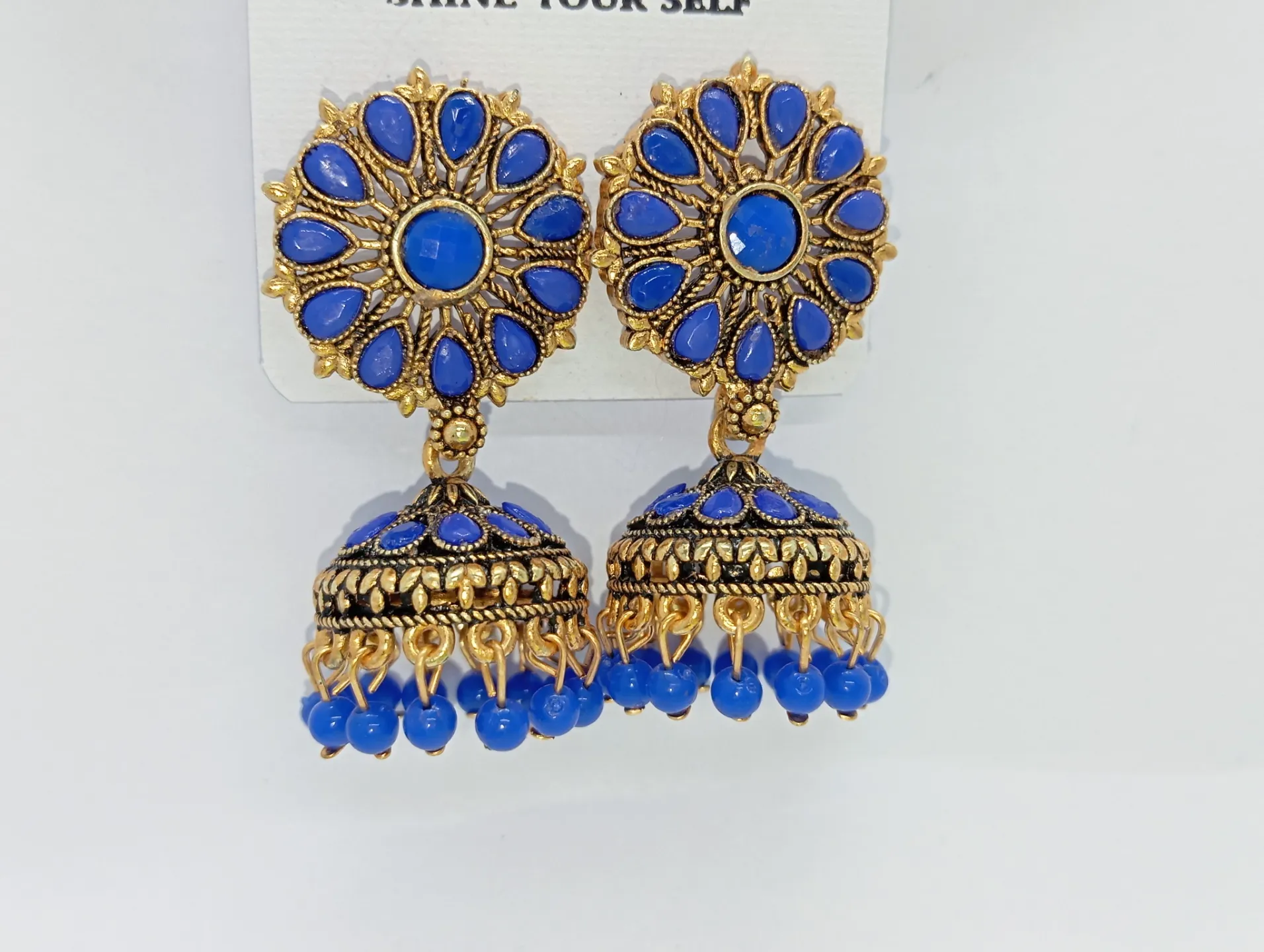 Dhuni Blue Jhumka Earrings