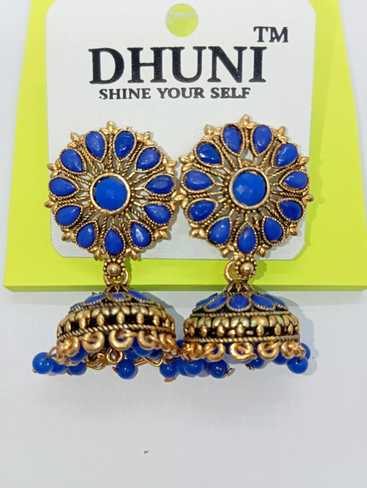 Dhuni Blue Jhumka Earrings