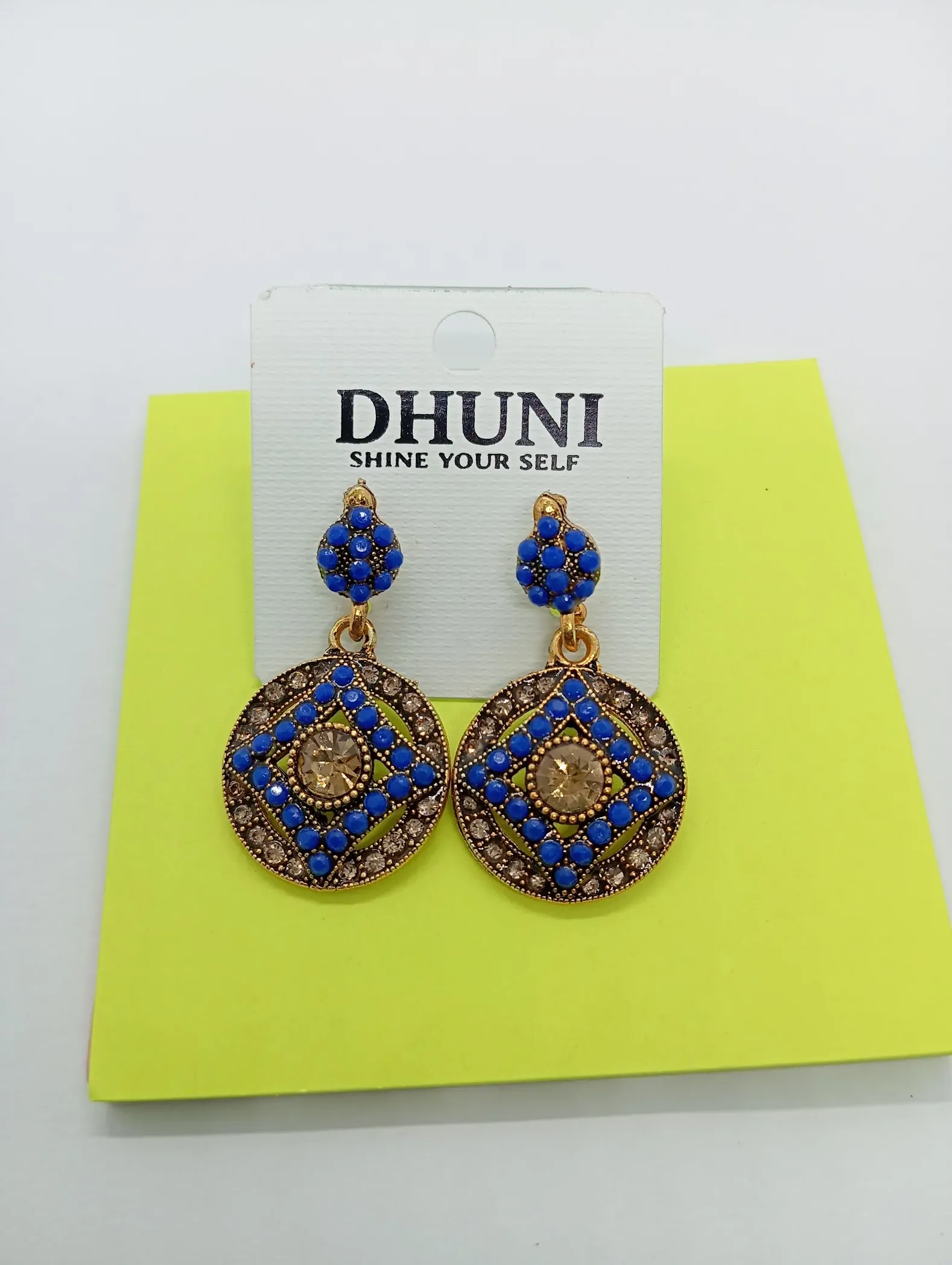 Dhuni Blue Beaded Earrings