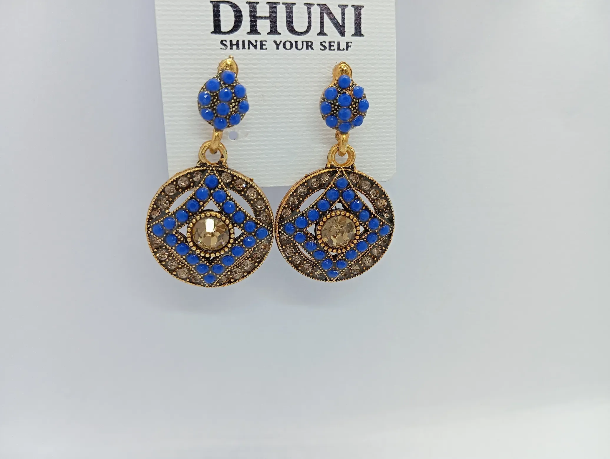 Dhuni Blue Beaded Earrings