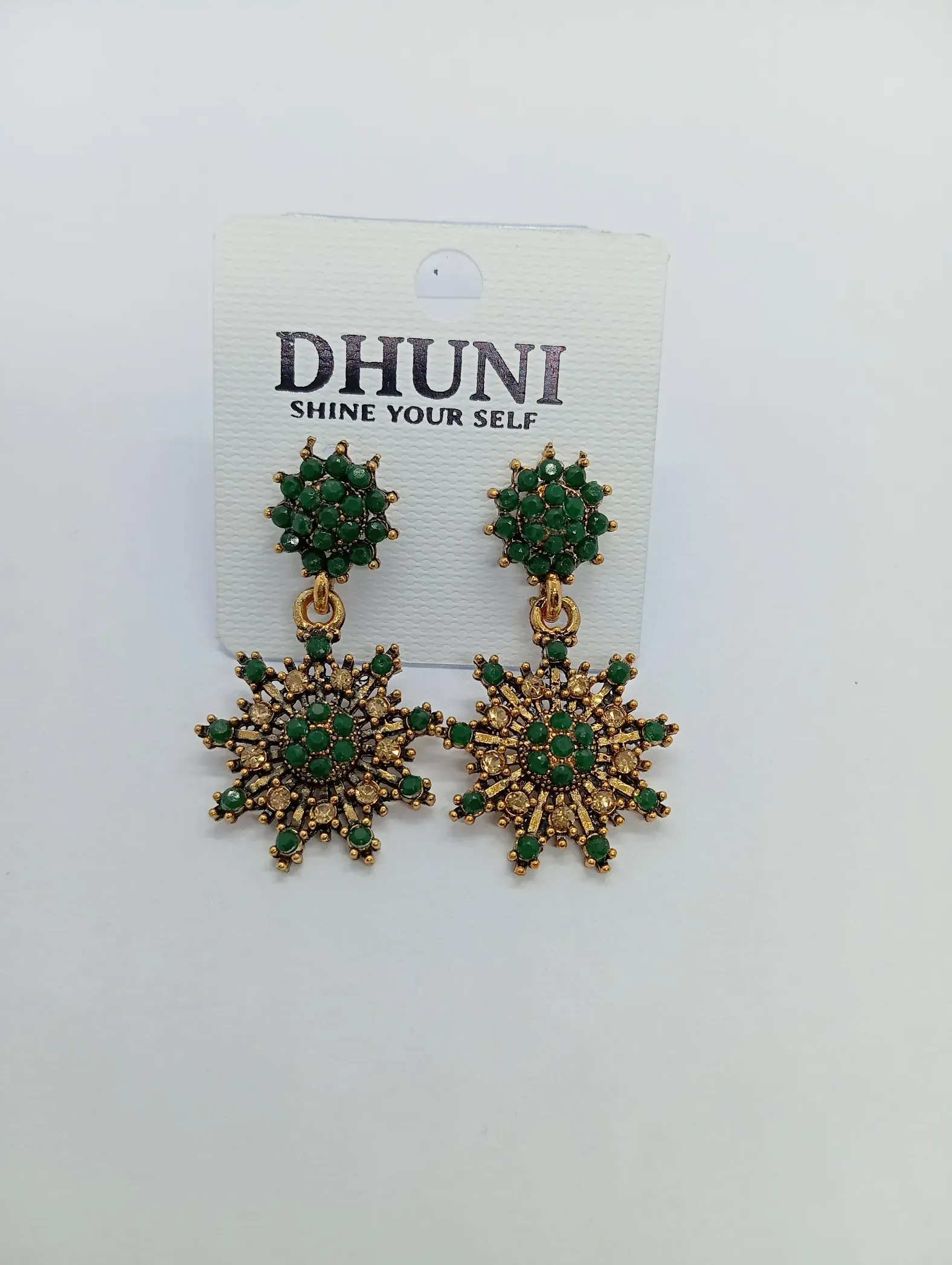 Dhuni Green Floral Earrings