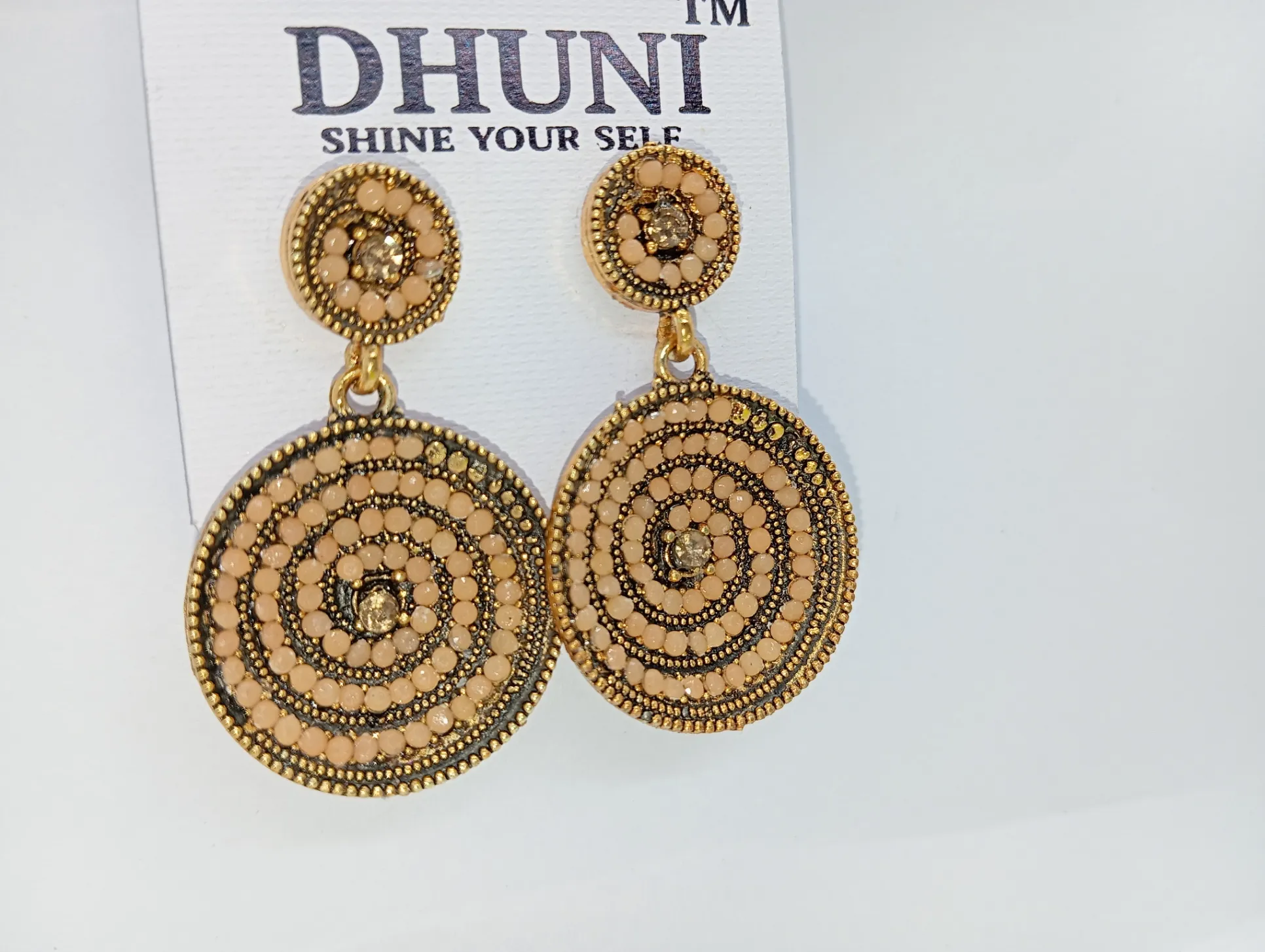 Beaded Circular Earrings