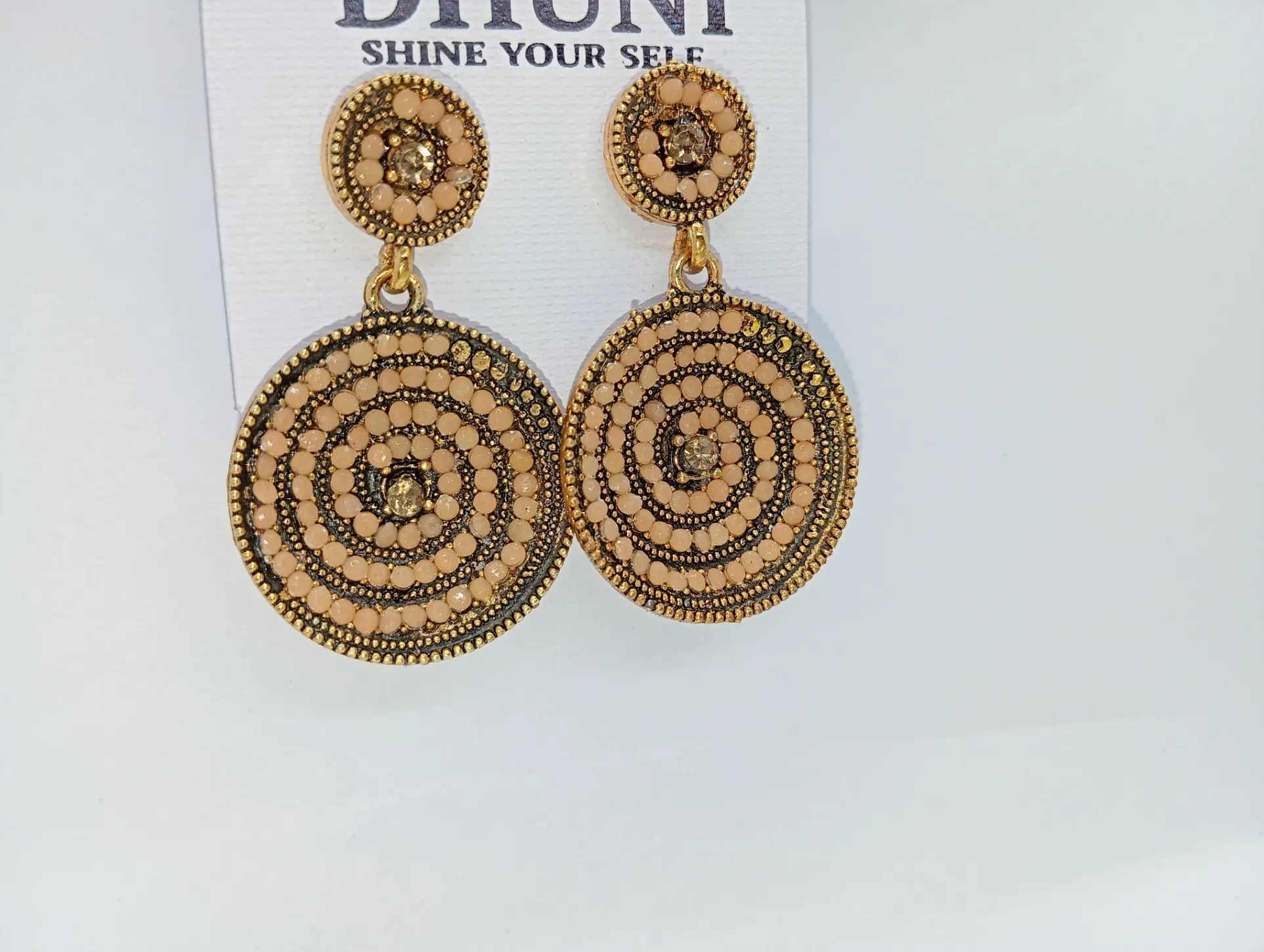 Beaded Circular Earrings