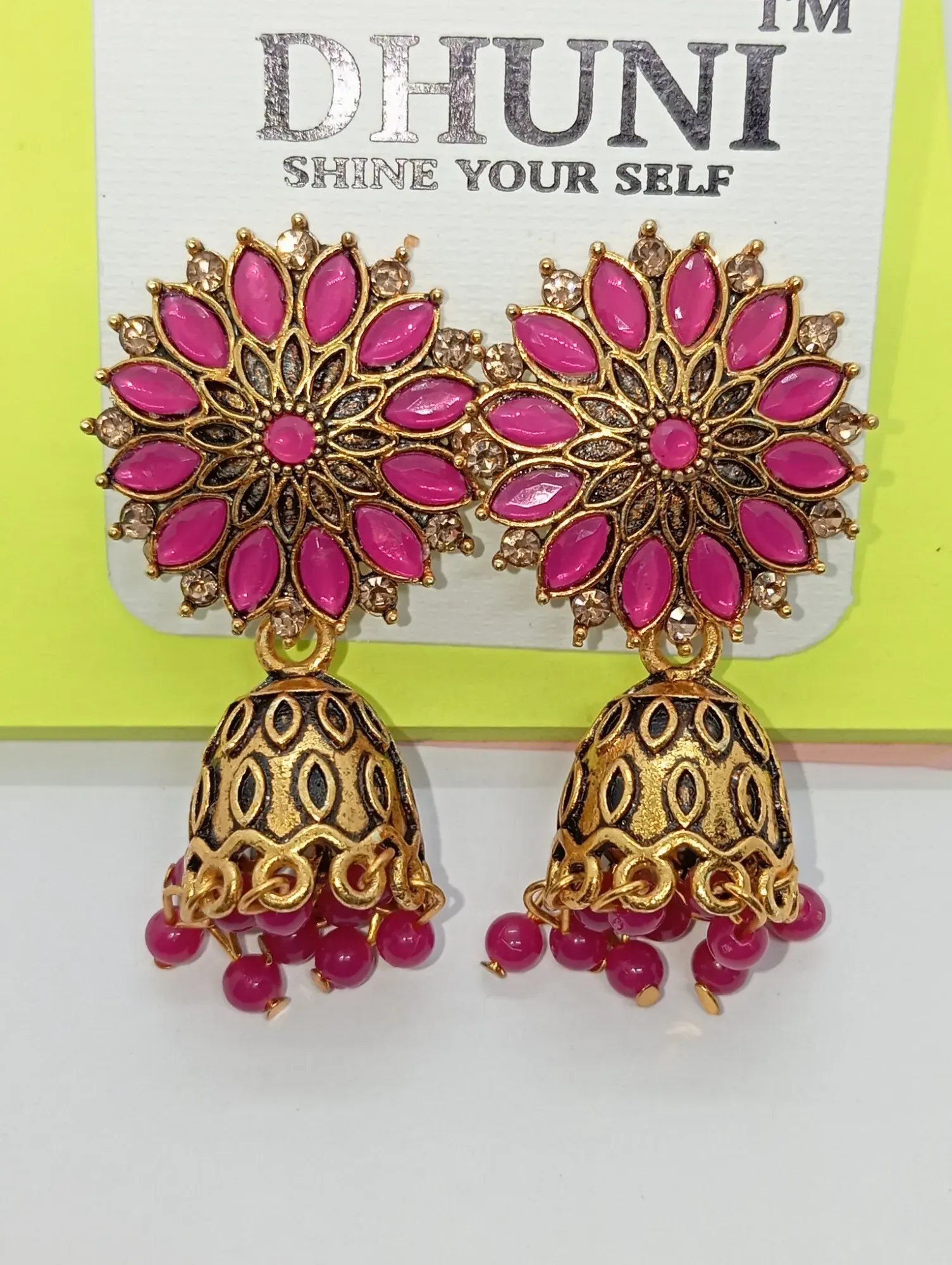 Dhuni Floral Jhumka Earrings