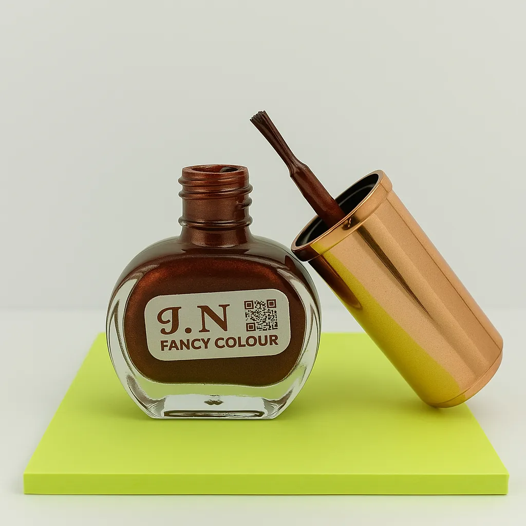 J.N. Fancy Colour Nail Polish – Chocolate Brown | Glossy Long Lasting Finish | Quick Dry | 6ml