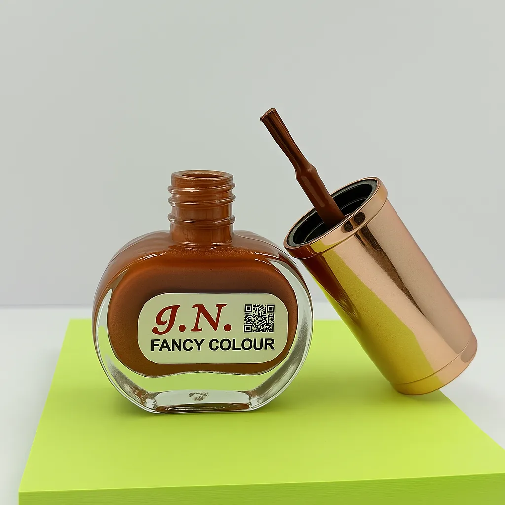 J.N. Fancy Colour Nail Polish – Mocha Brown Gloss | Smooth & Stylish Finish |