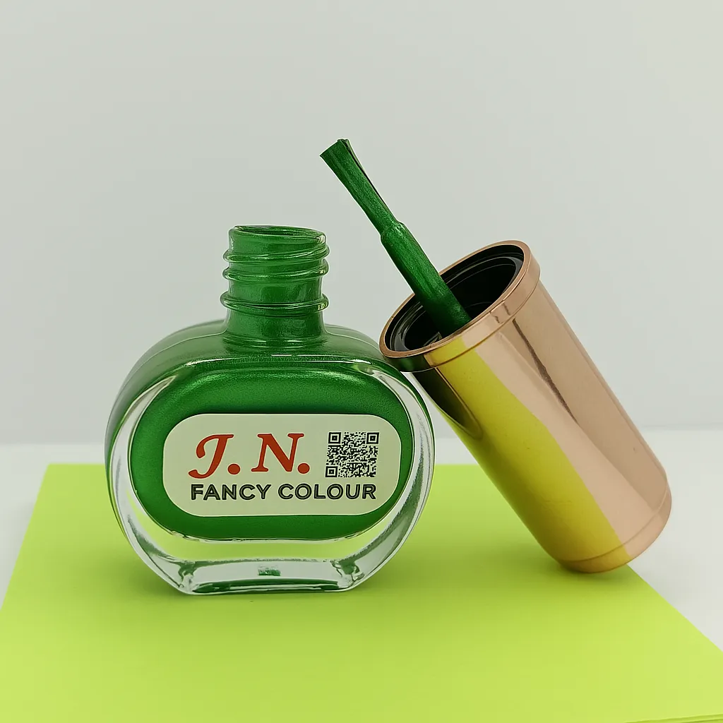 J.N. Fancy Colour Nail Polish – Emerald Green Metallic | Rich Shine Finish 