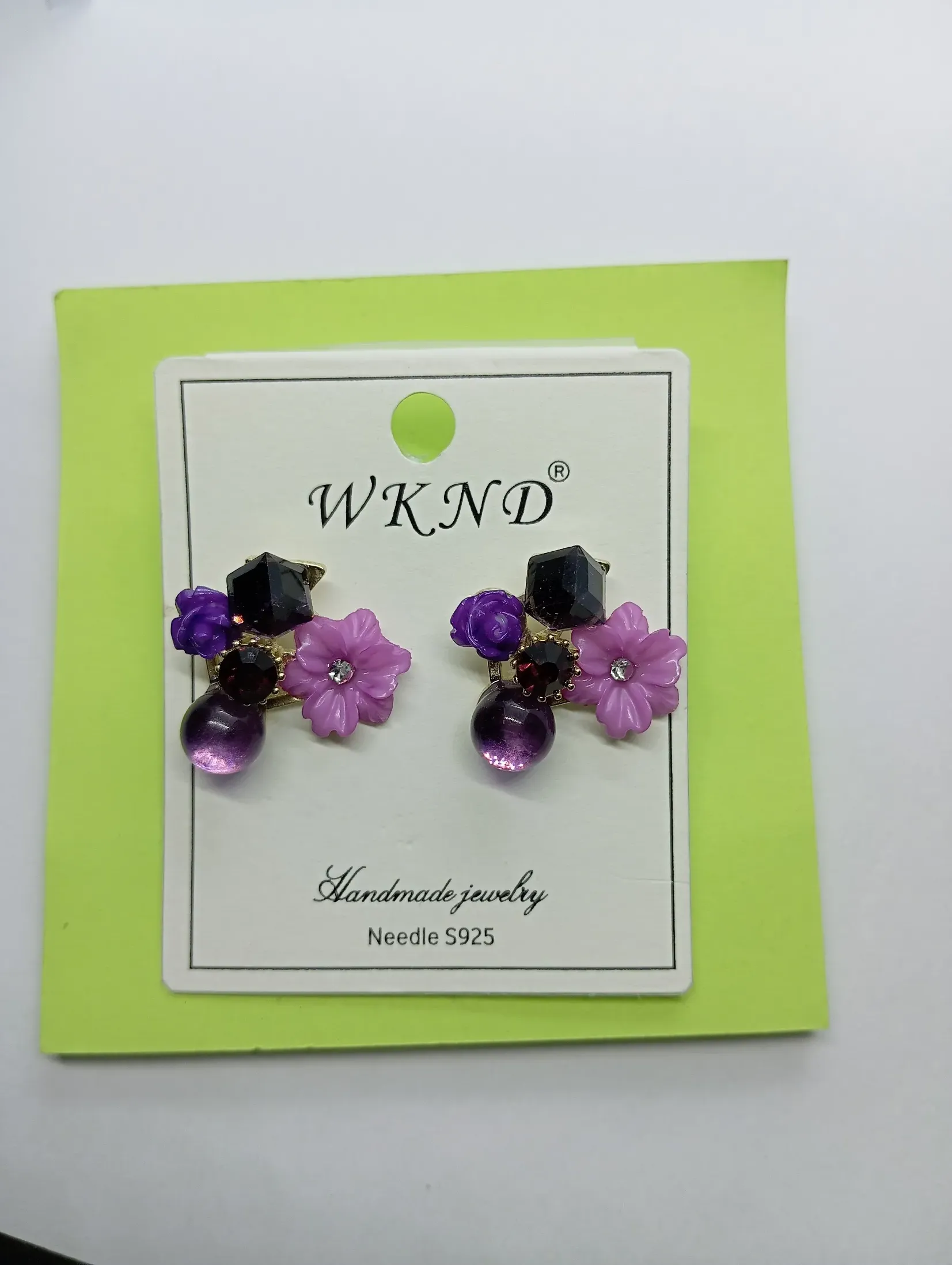 Stylish Purple Floral Cluster Stud Earrings – Handmade S925 Jewelry