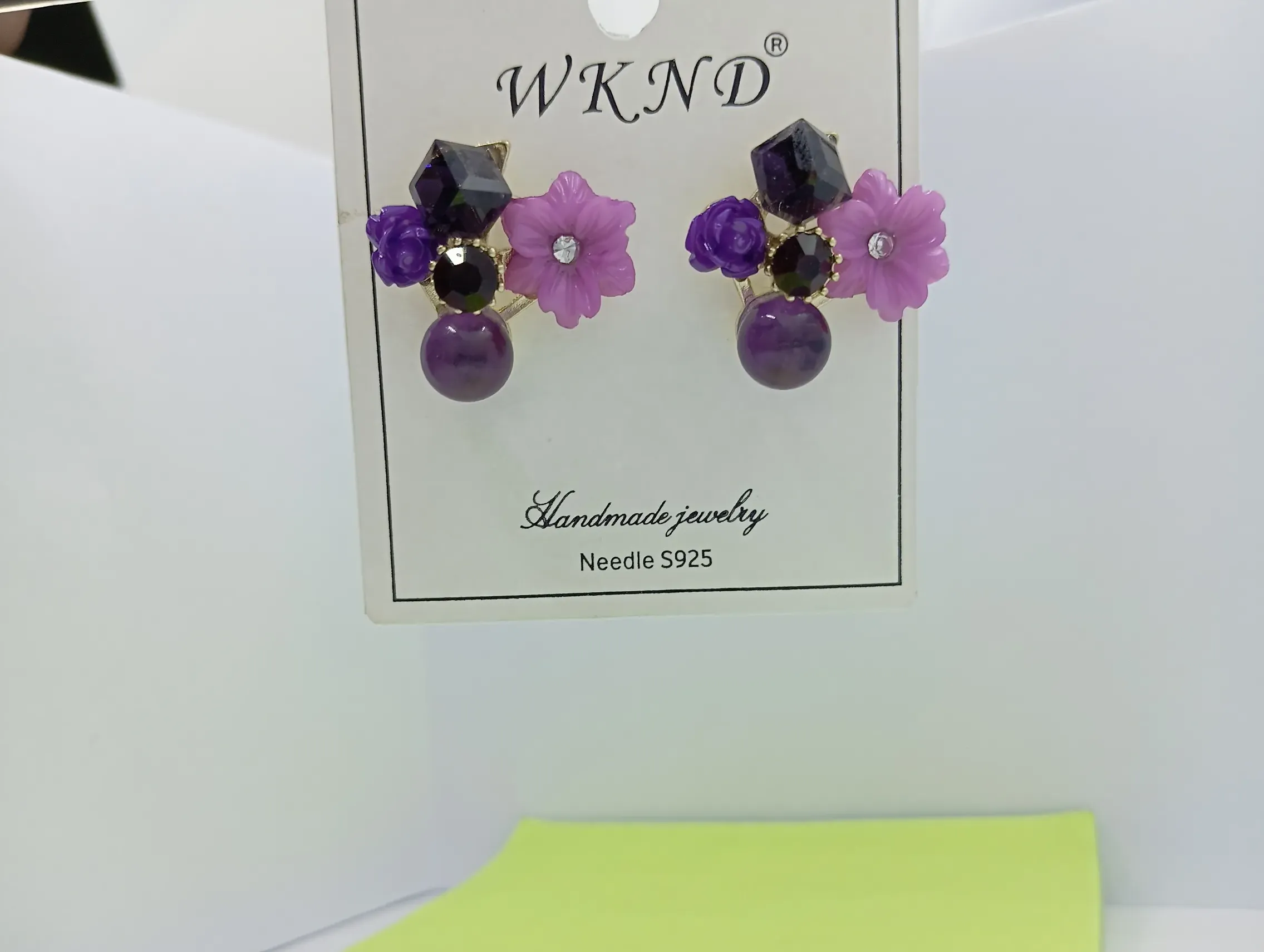 Stylish Purple Floral Cluster Stud Earrings – Handmade S925 Jewelry