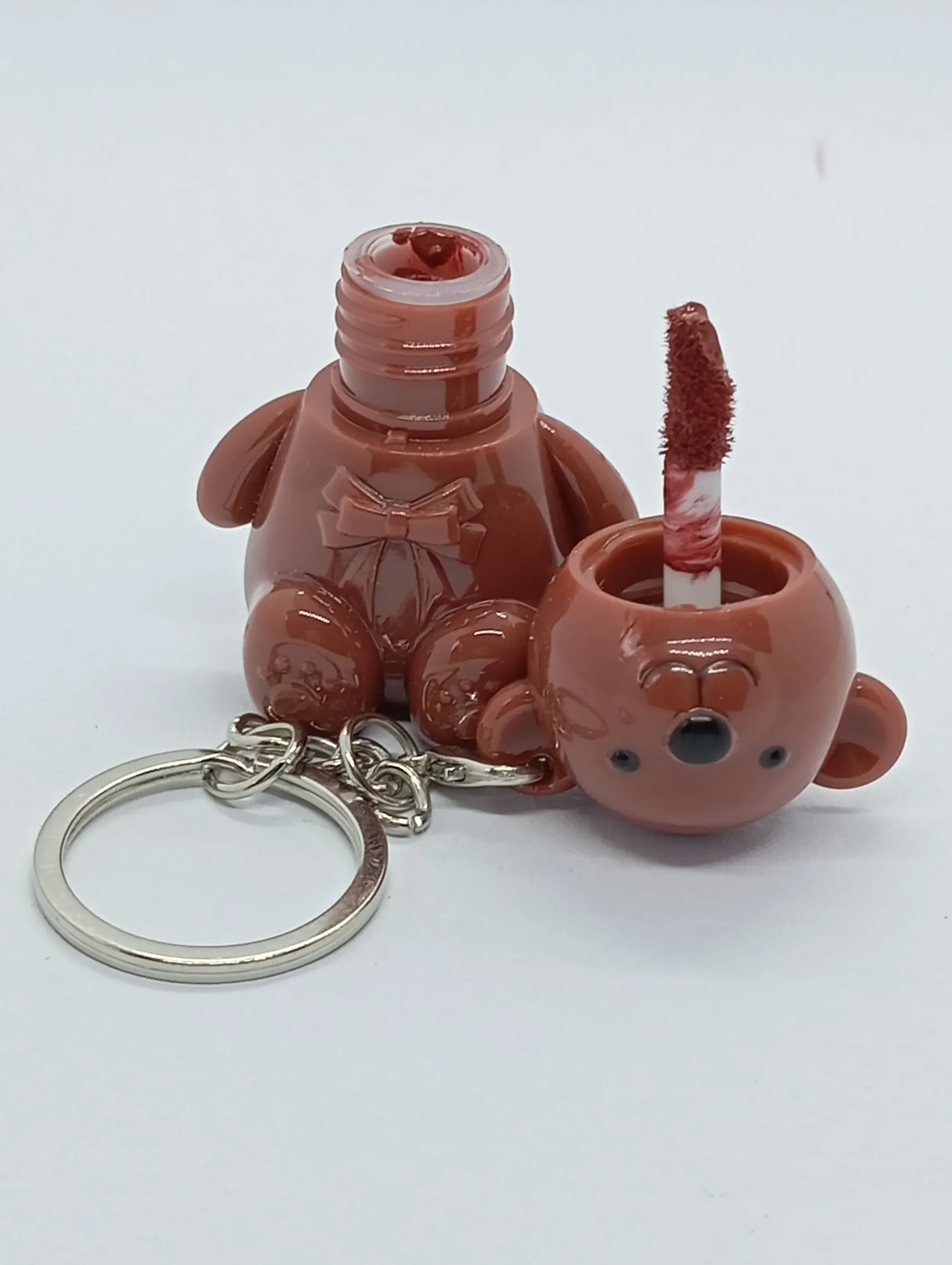 Bear Shaped Lip Gloss Keychain