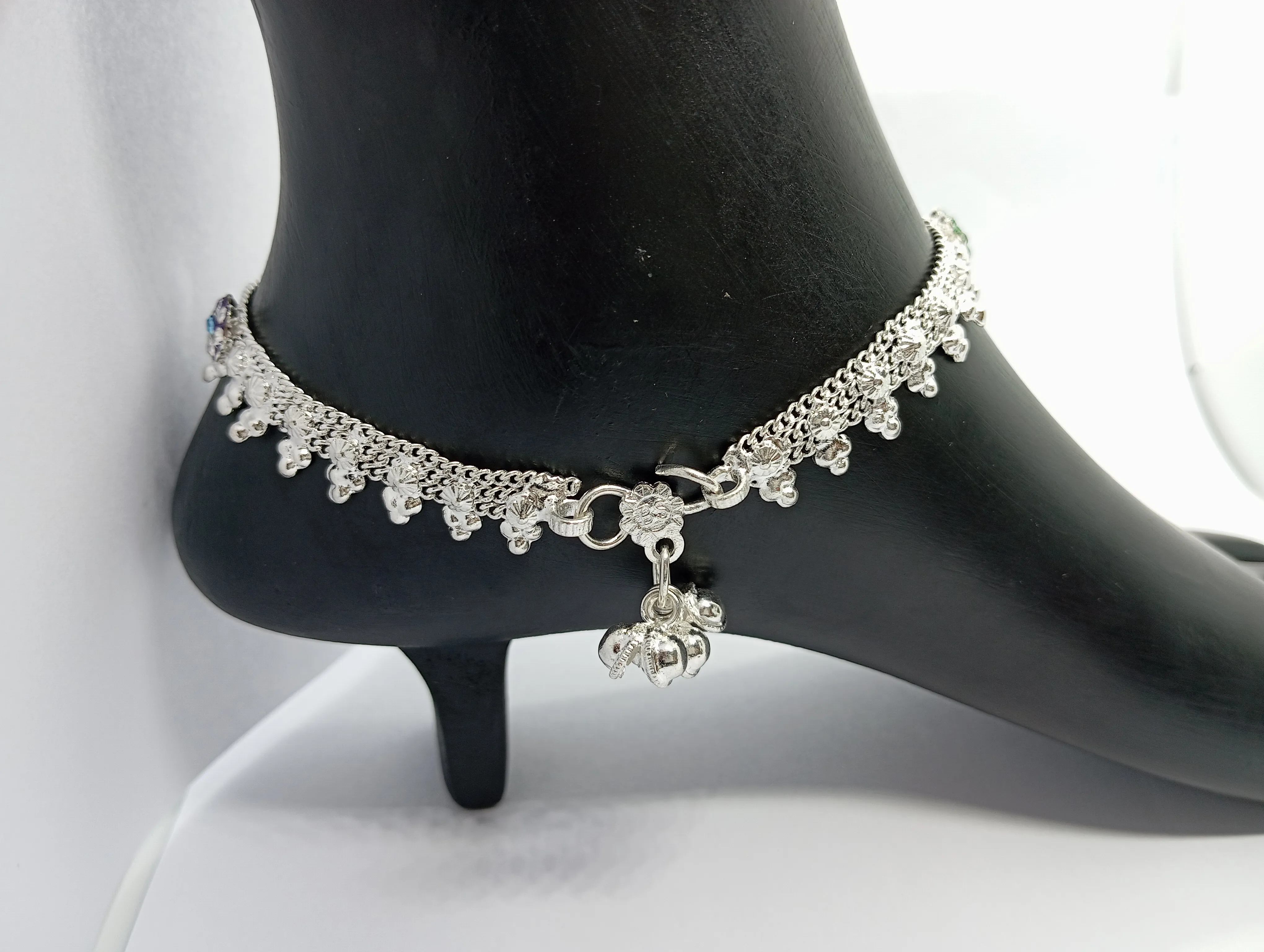 Silver Anklet with Bells