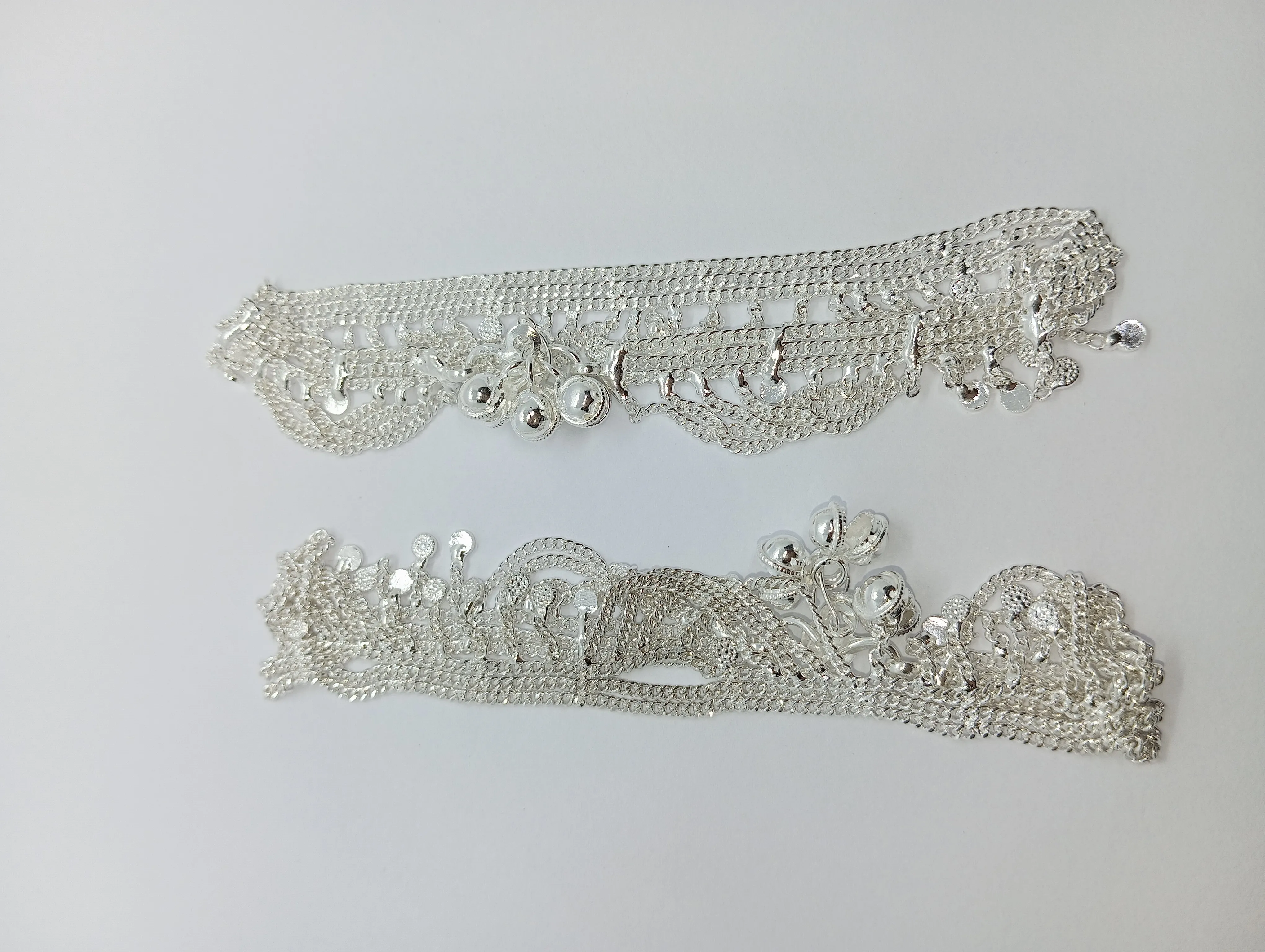 Silver Anklet with Dangling Charms