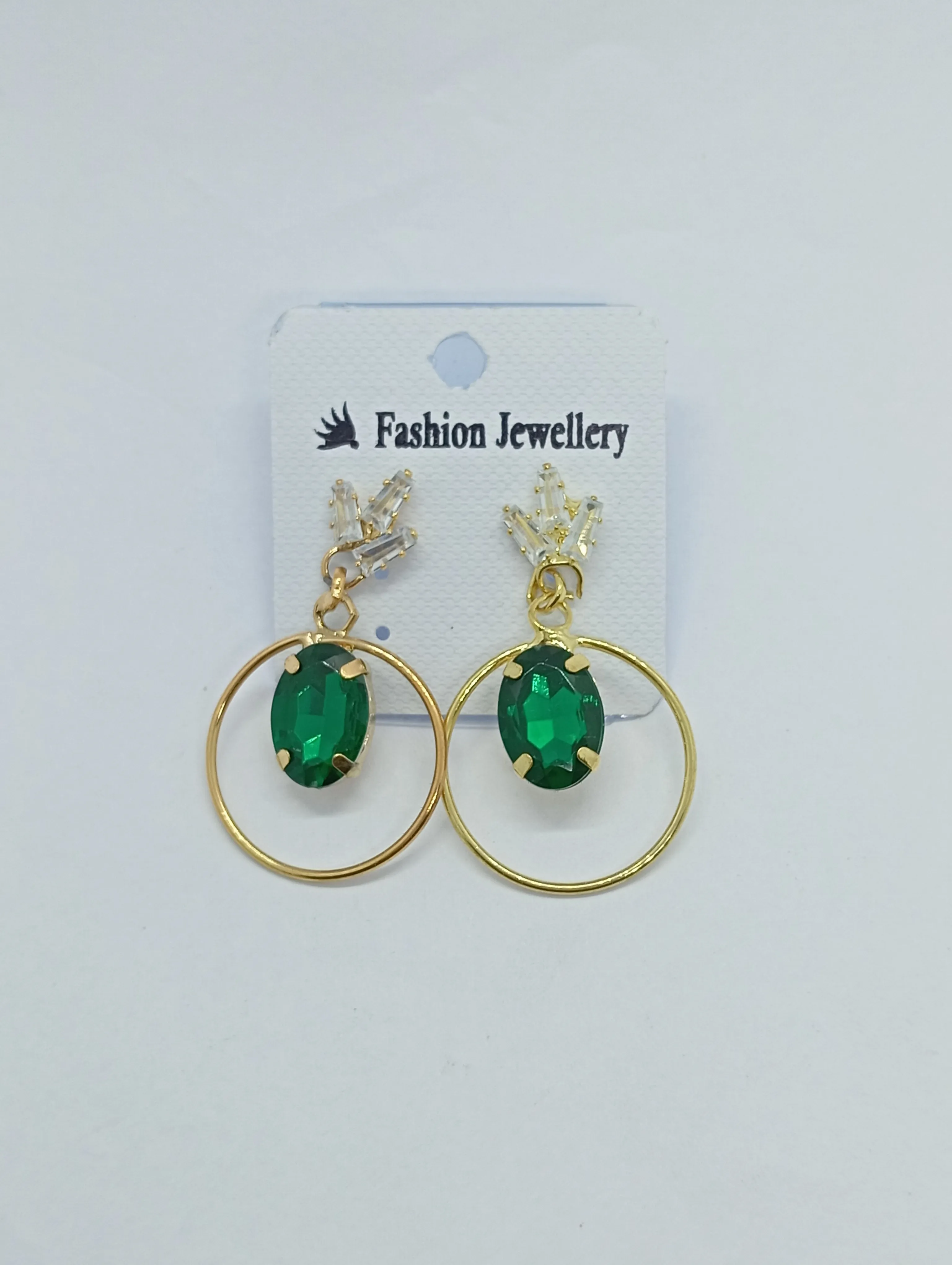 Emerald Green Hoop Earrings