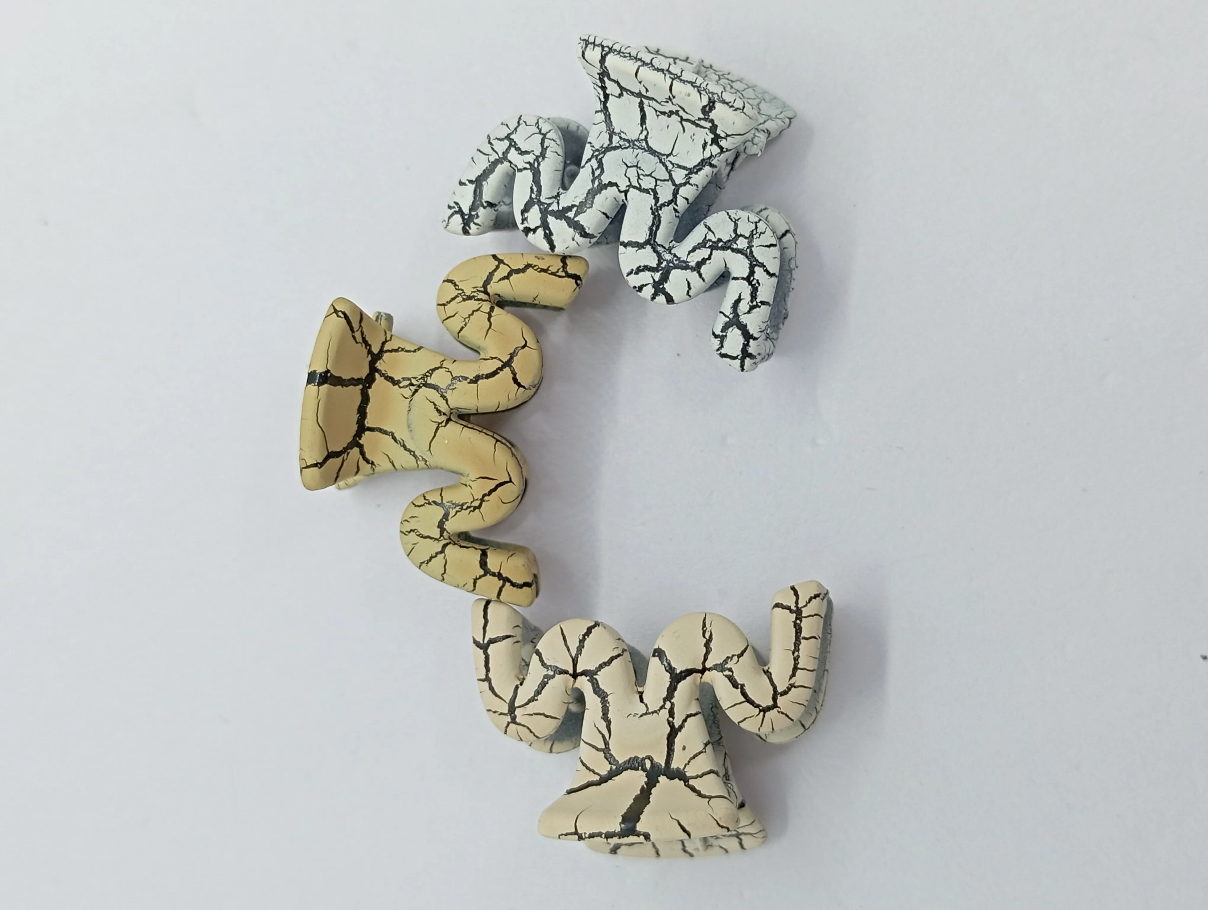 Crackle Finish Hair Claw Clips