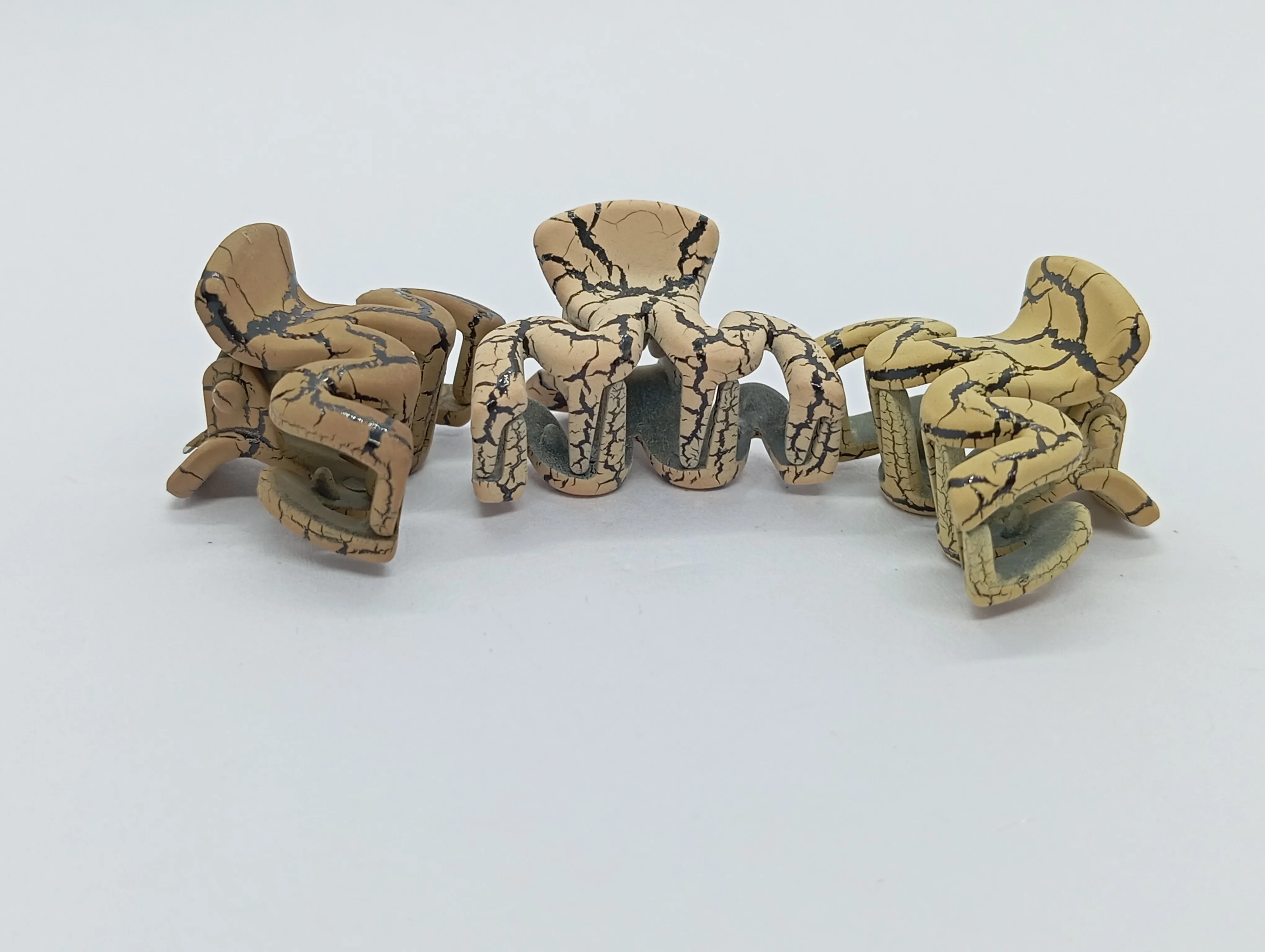 Crackle Finish Hair Claw Clips