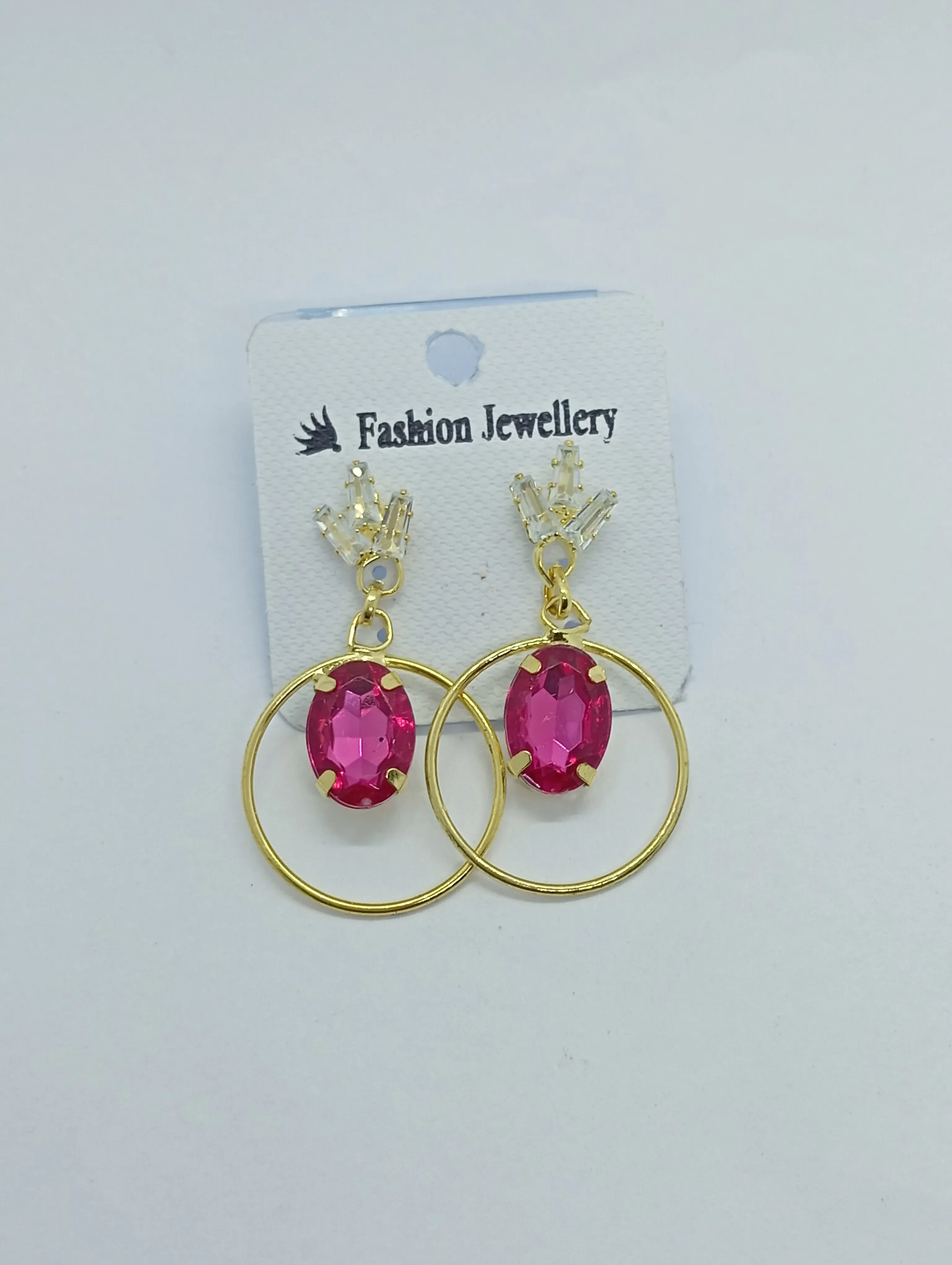 Fashion Jewellery Pink Gemstone Earrings