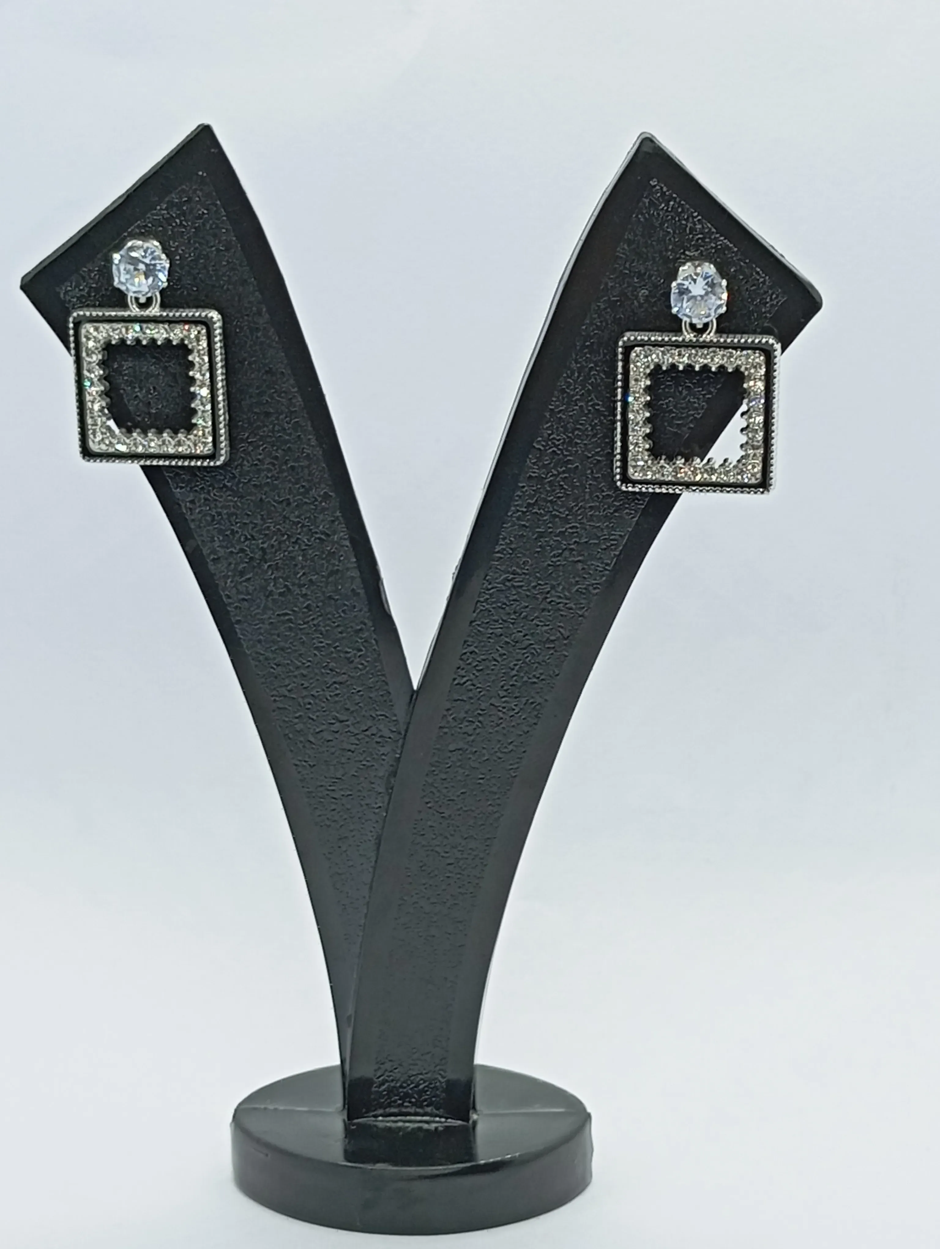 Square Crystal Drop Earrings