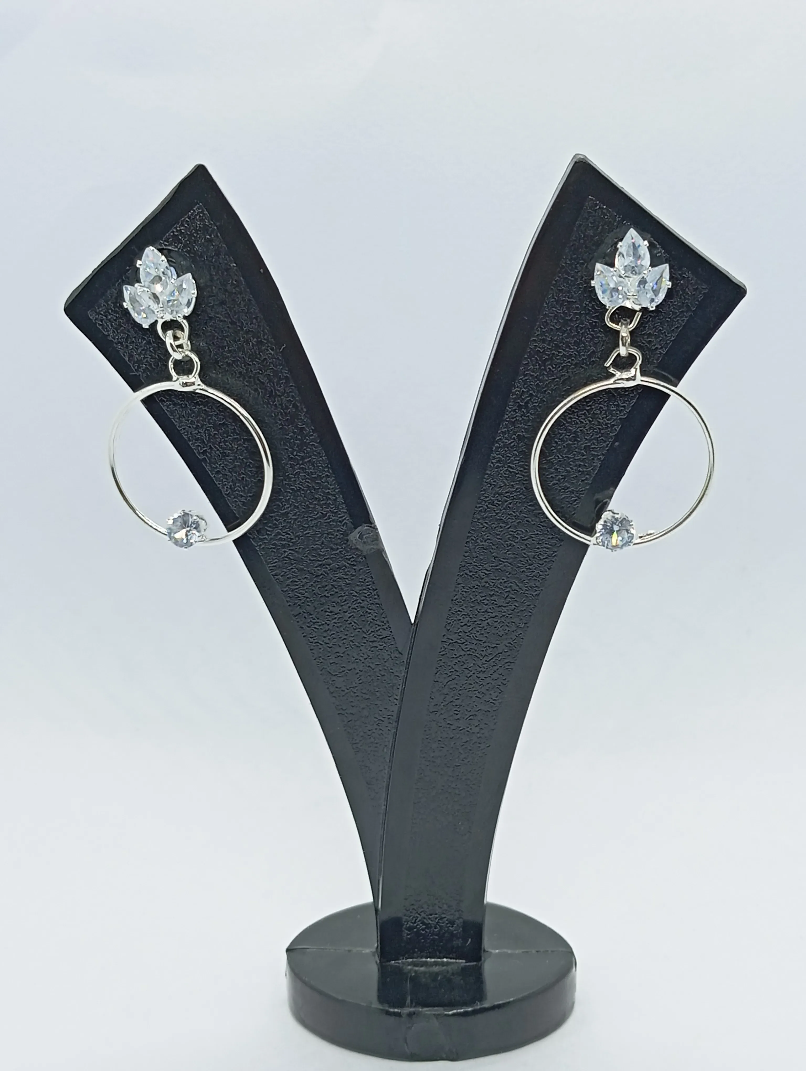 Crystal Drop Hoop Earrings