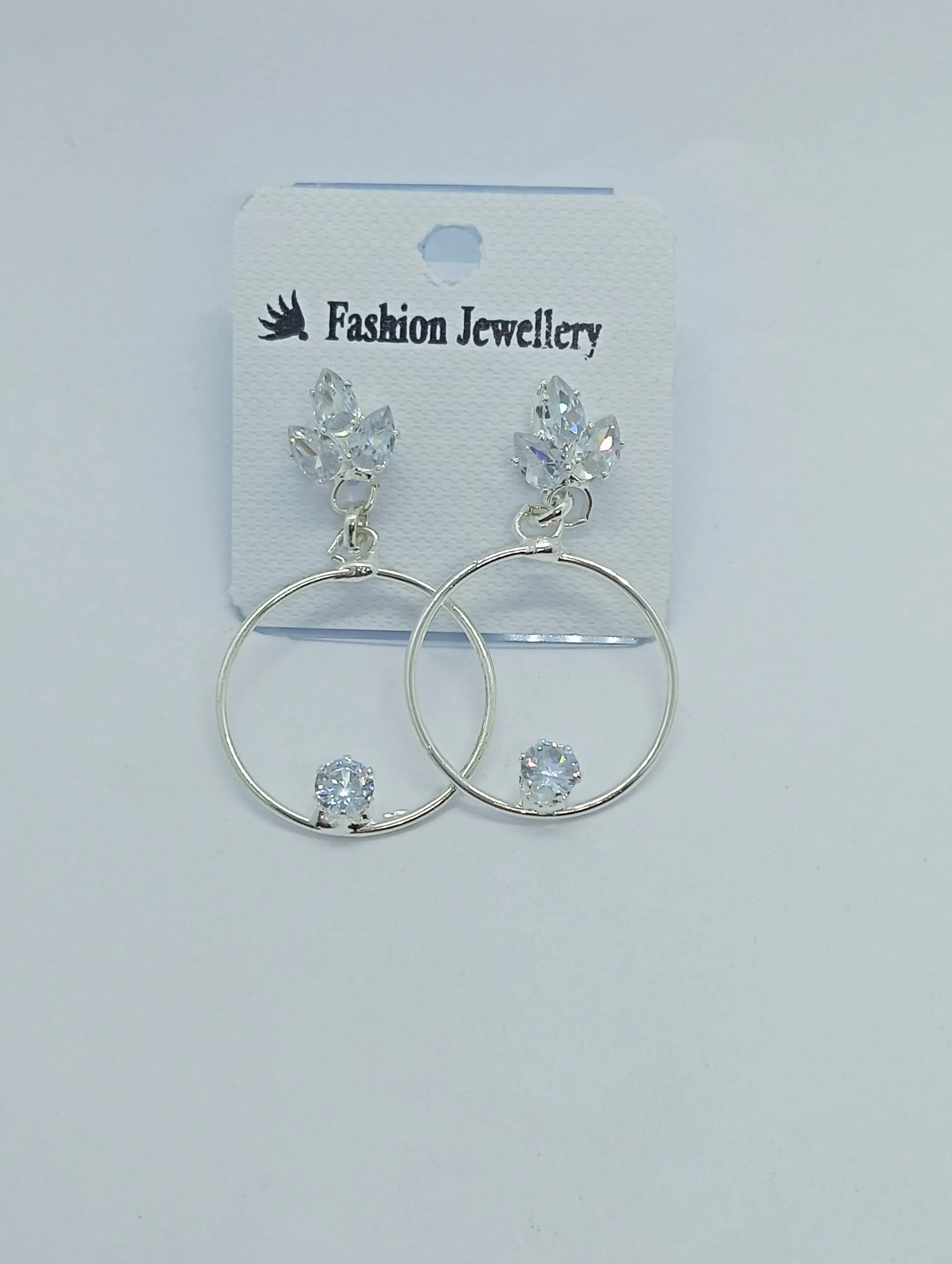 Crystal Drop Hoop Earrings