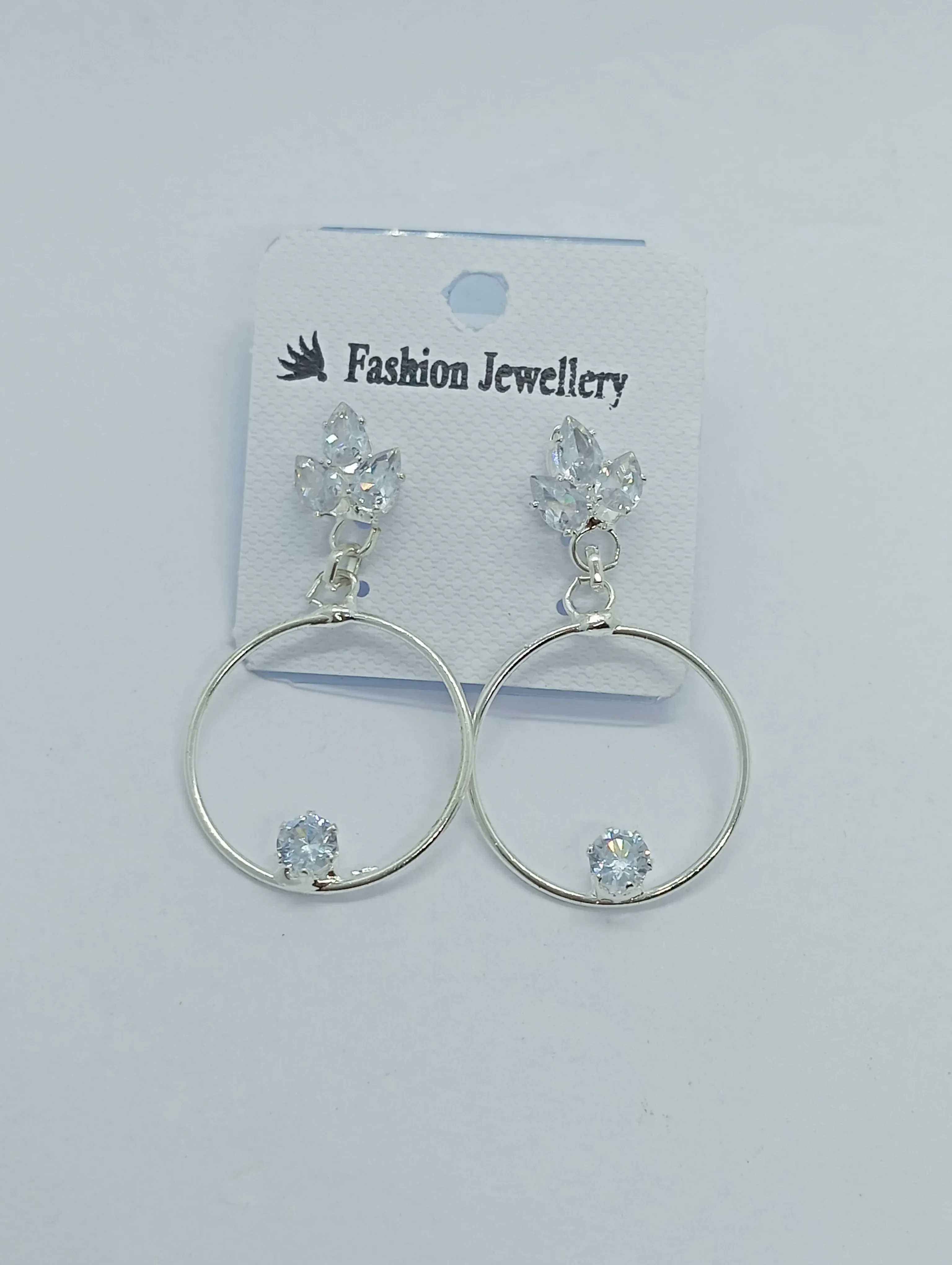 Crystal Drop Hoop Earrings