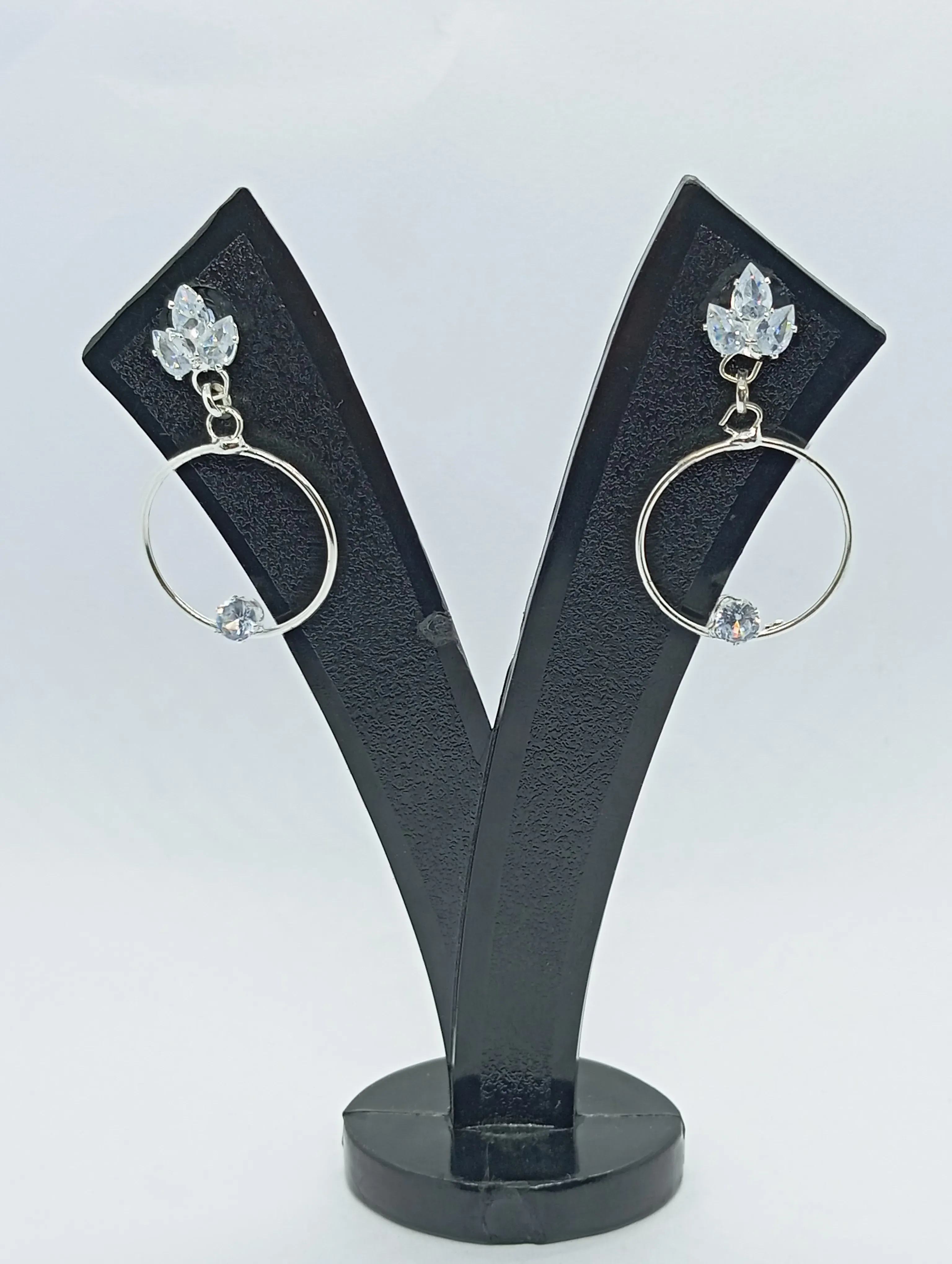 Crystal Drop Hoop Earrings
