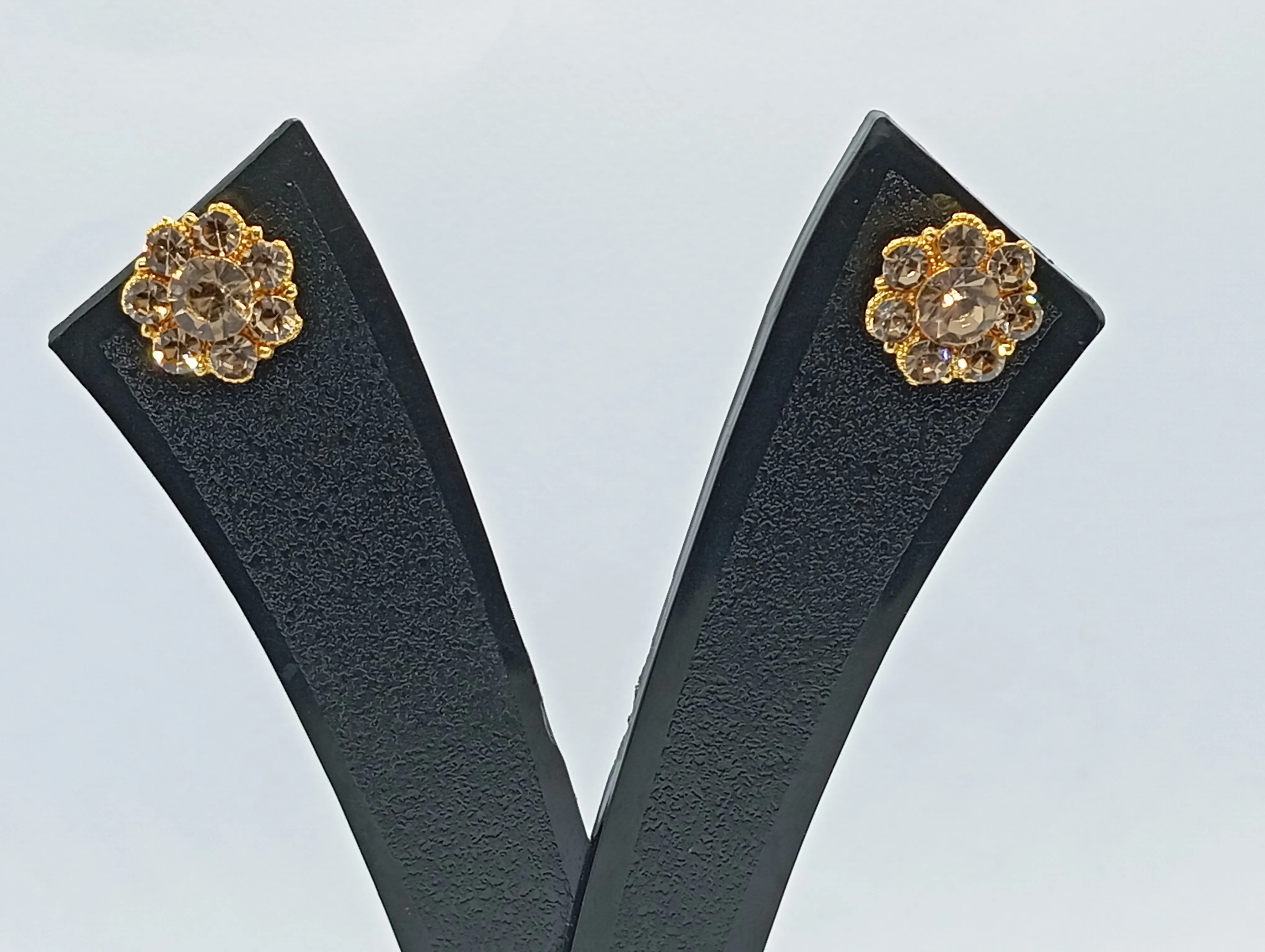 Floral Crystal Stud Earrings